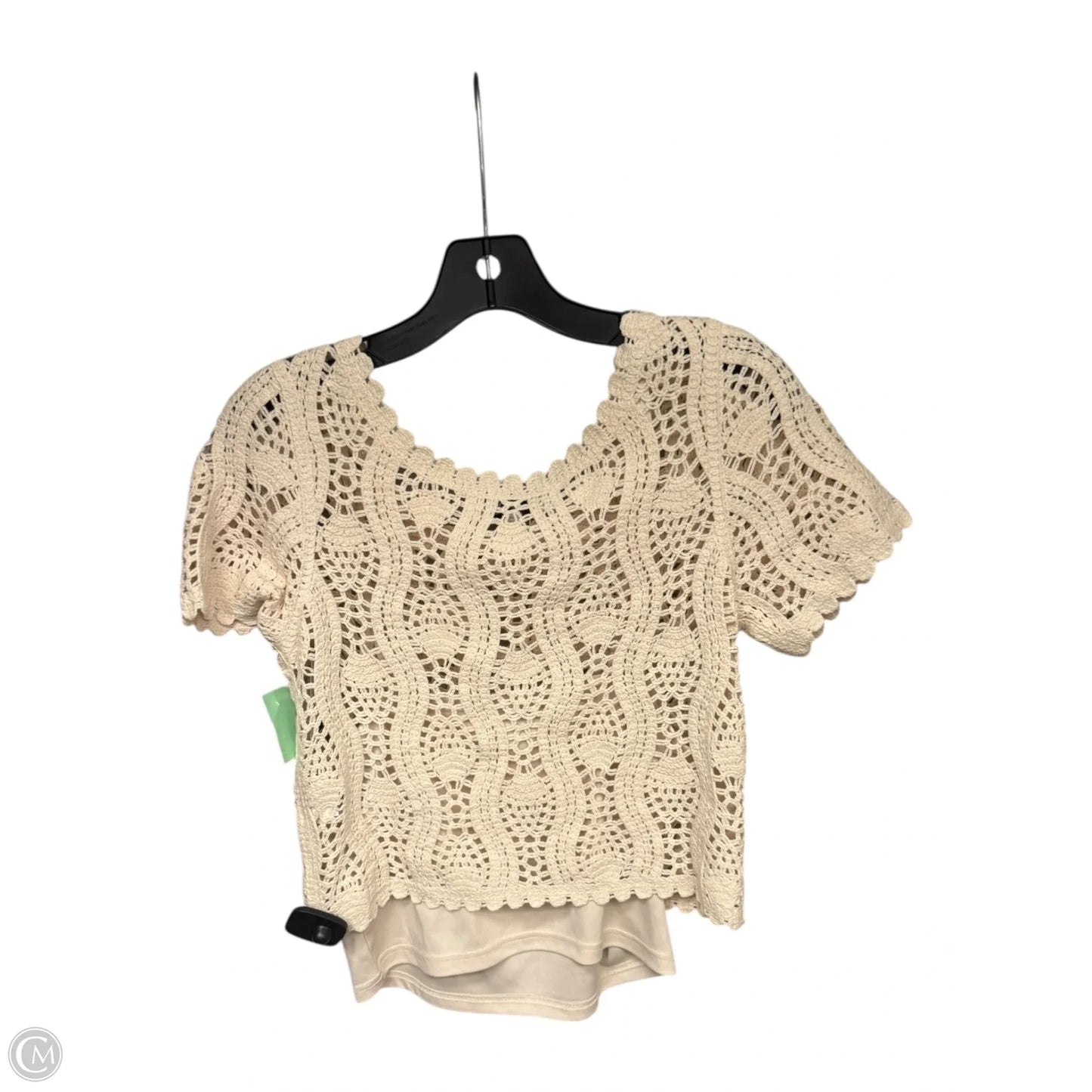 Top Short Sleeve By Jessica Simpson In Cream, Size: Xs
