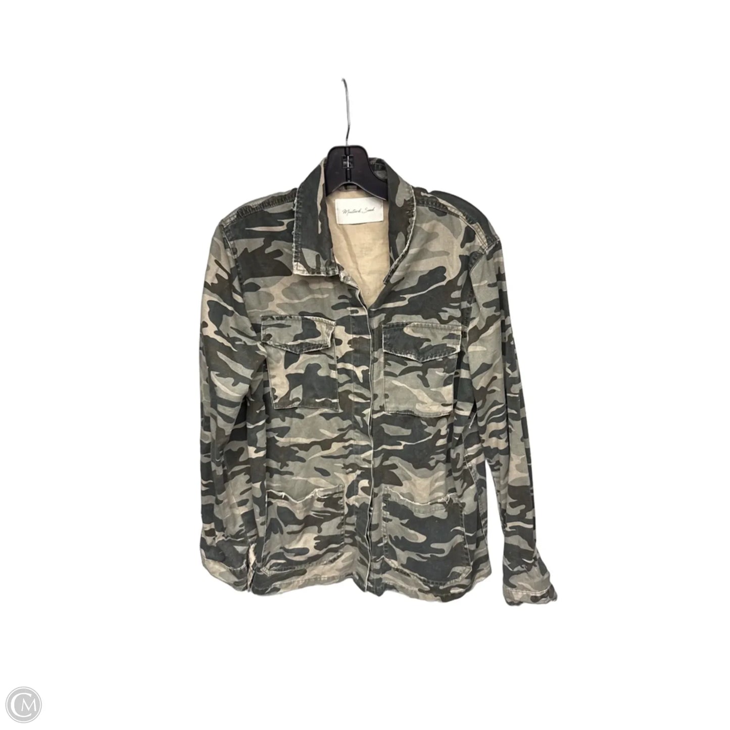 Jacket Denim By Mustard Seed In Camouflage Print, Size: L