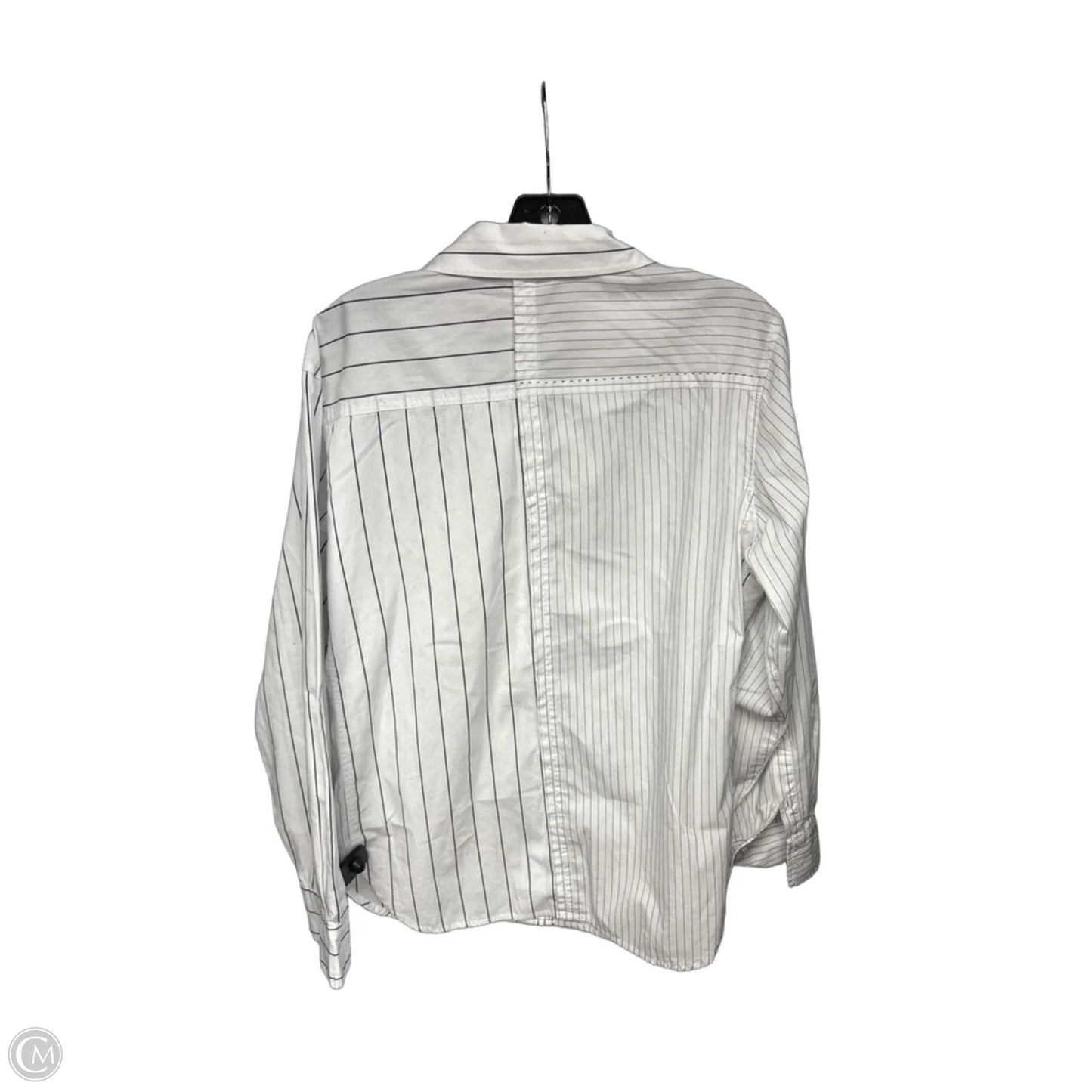 Top Long Sleeve By Desigual In Black & White, Size: L