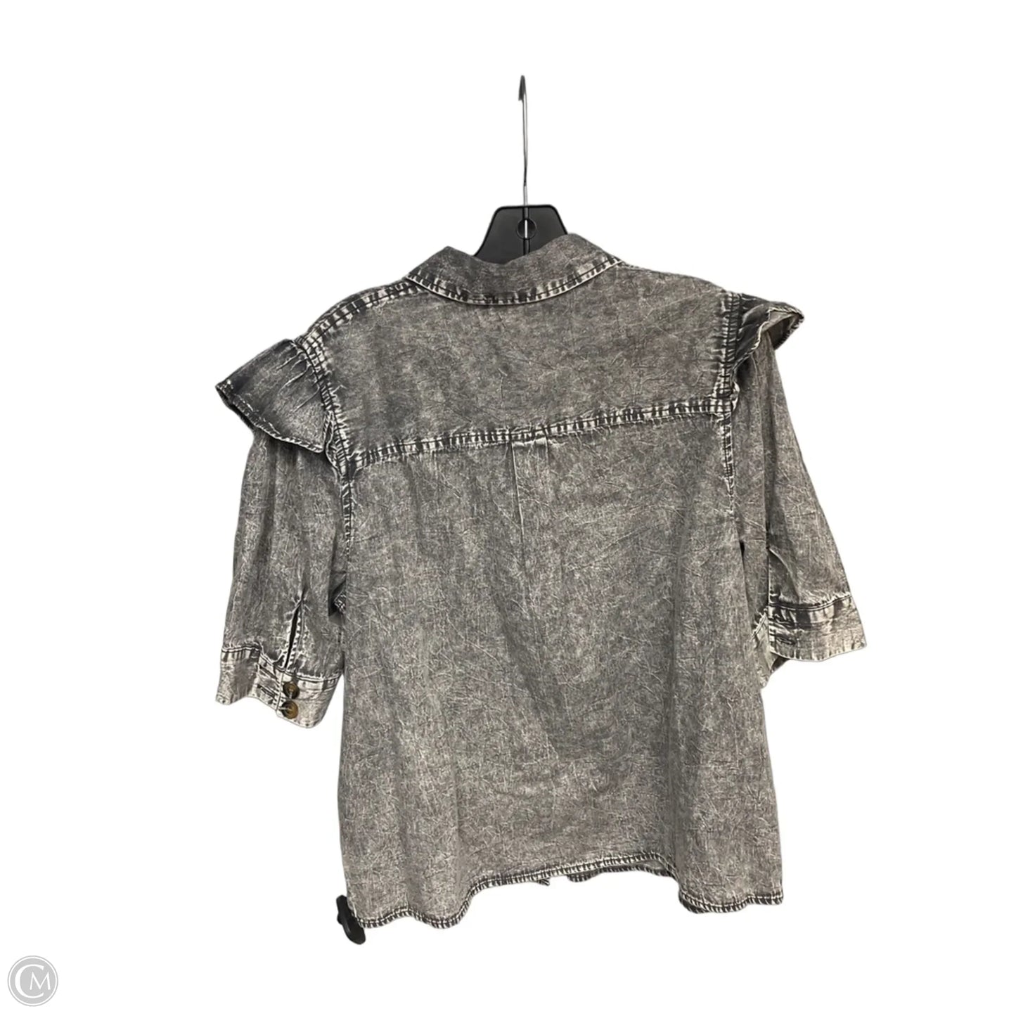 Top Short Sleeve By Who What Wear In Black Denim, Size: Xl
