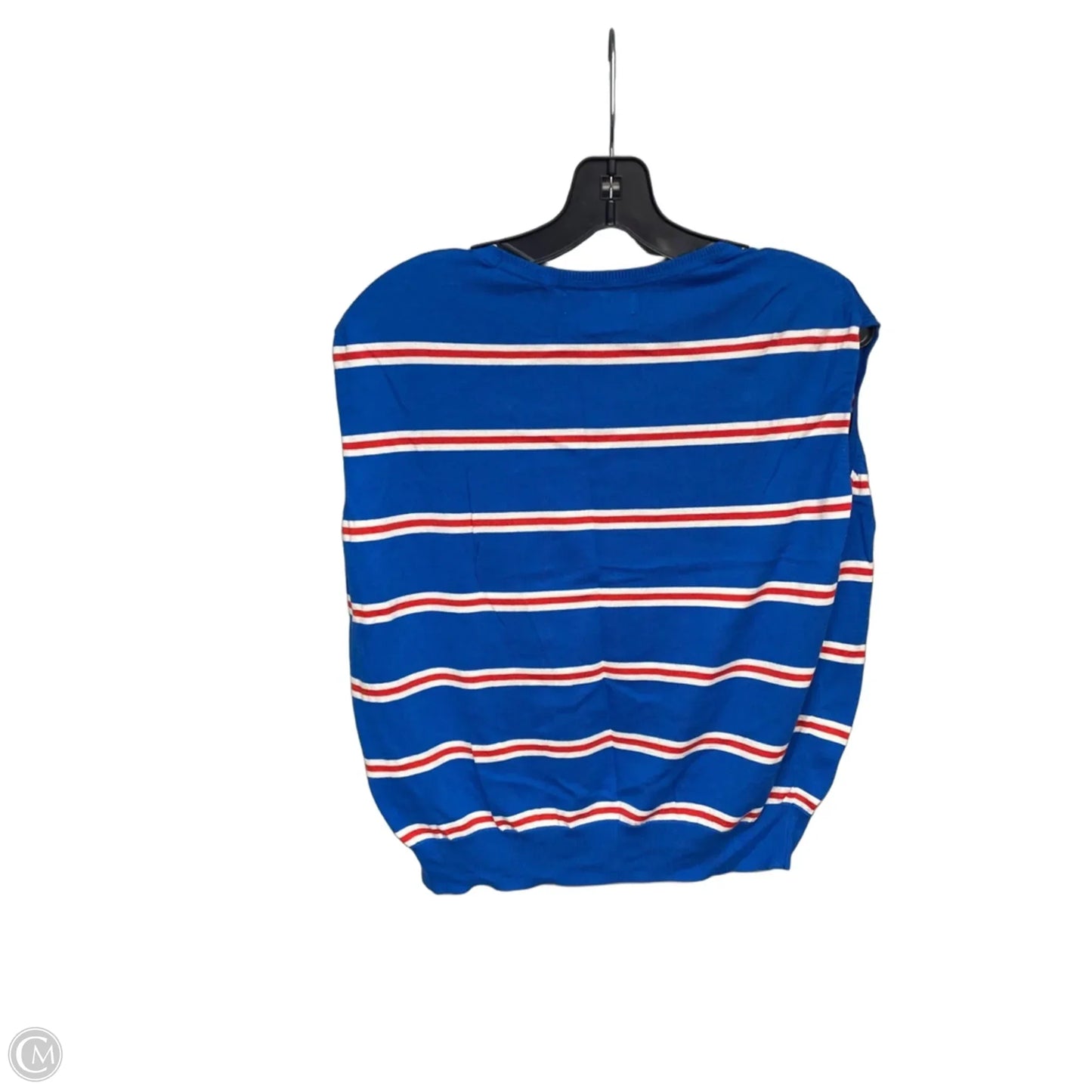 Top Sleeveless By Banana Republic In Blue & White, Size: M