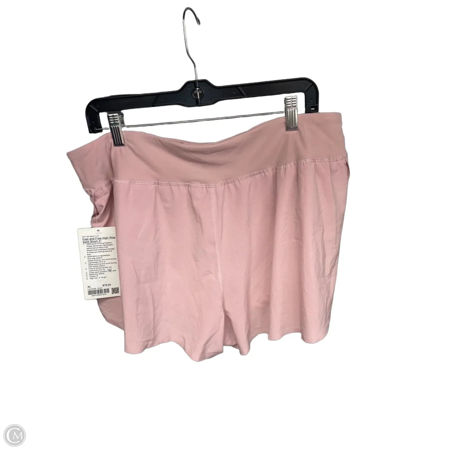 Athletic Shorts By Lululemon In Pink, Size: Xl