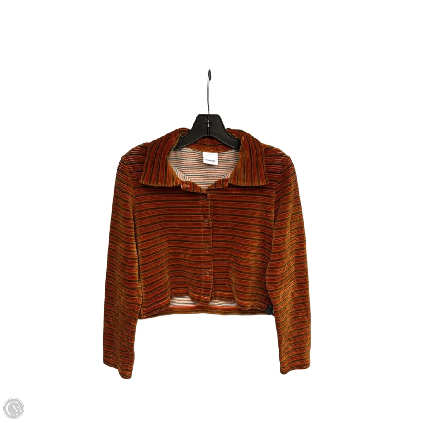 Top Long Sleeve By Clothes Mentor In Green & Orange, Size: L