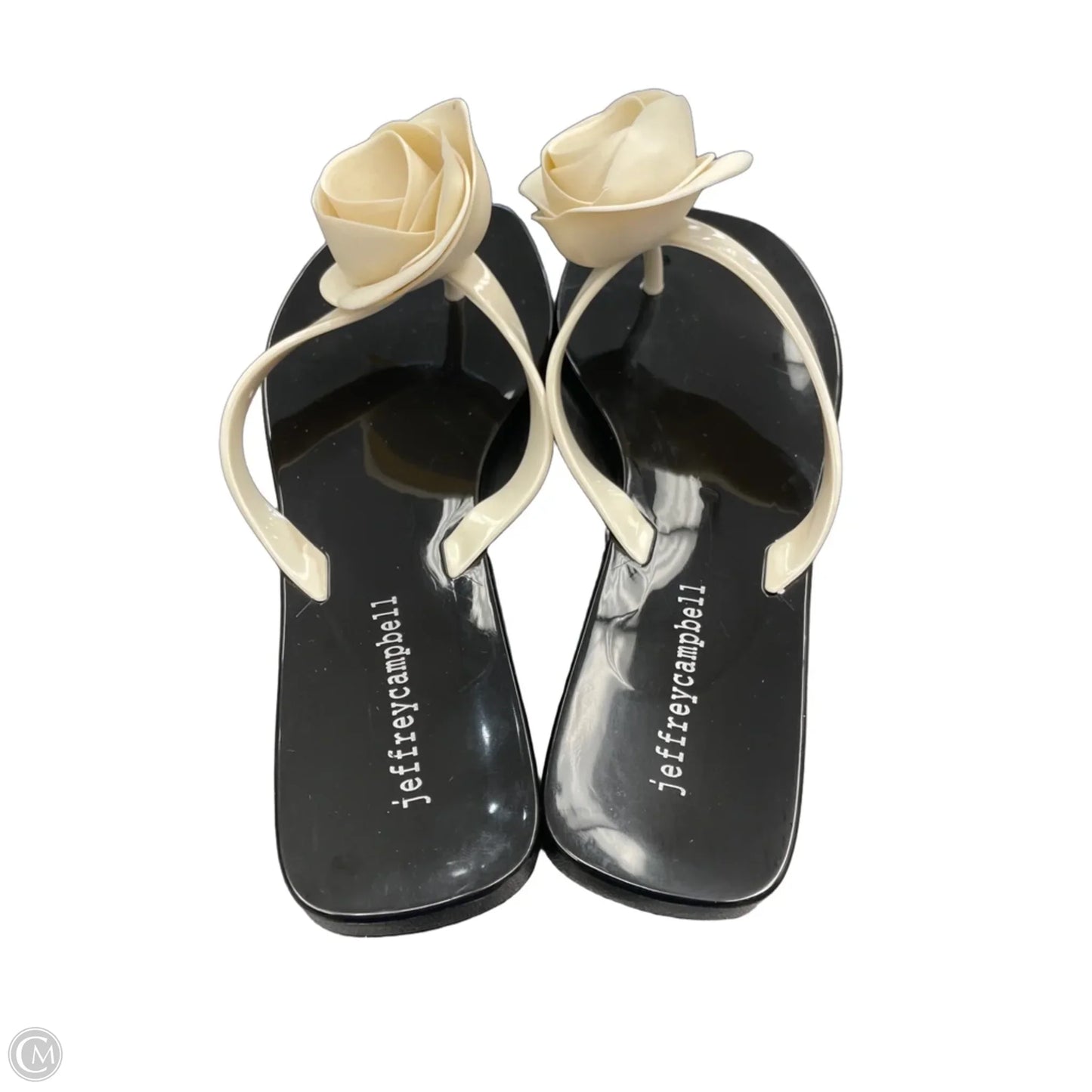 Sandals Flip Flops By Jeffrey Campbell In Black & White, Size: 8