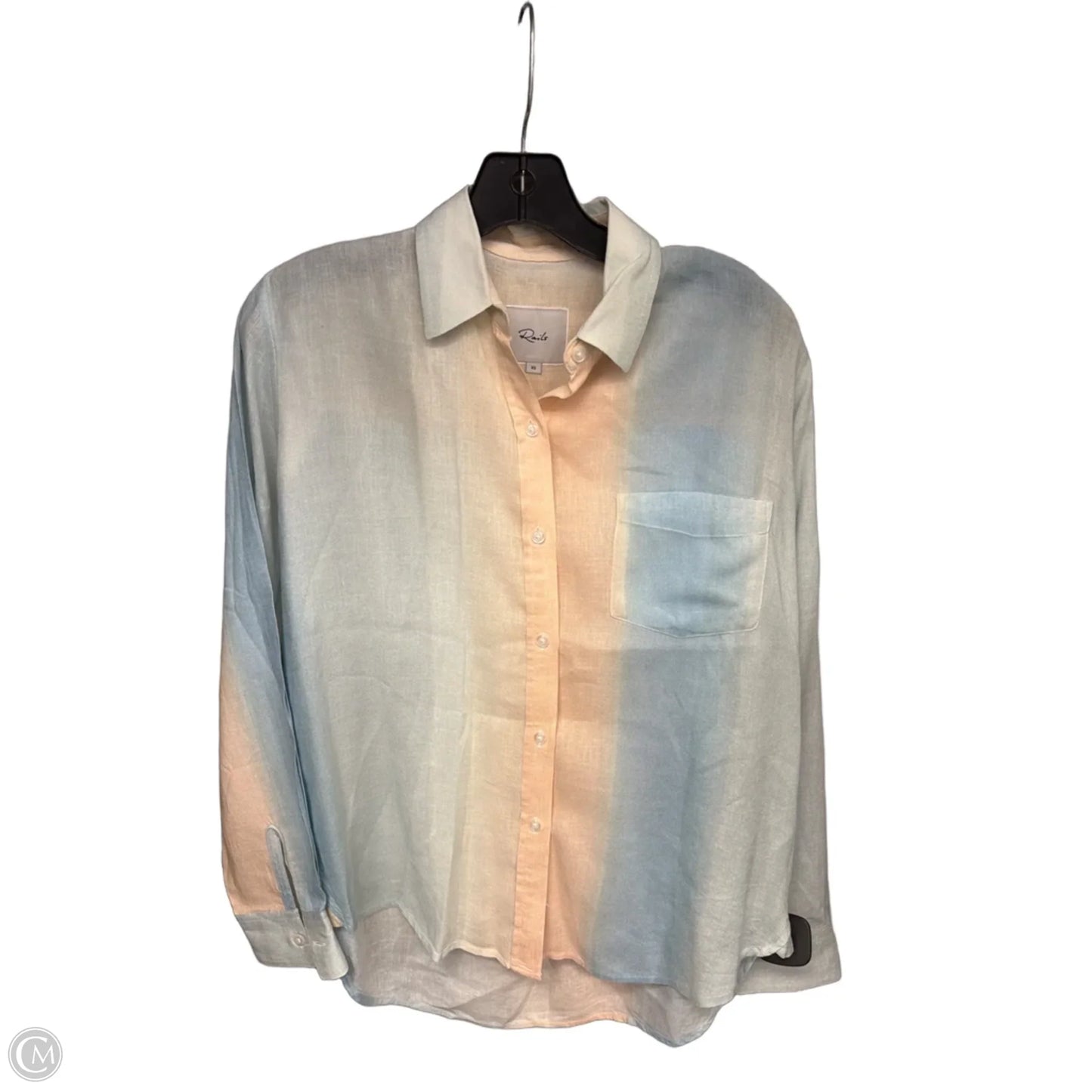Top Long Sleeve By Rails In Blue & Orange, Size: Xs