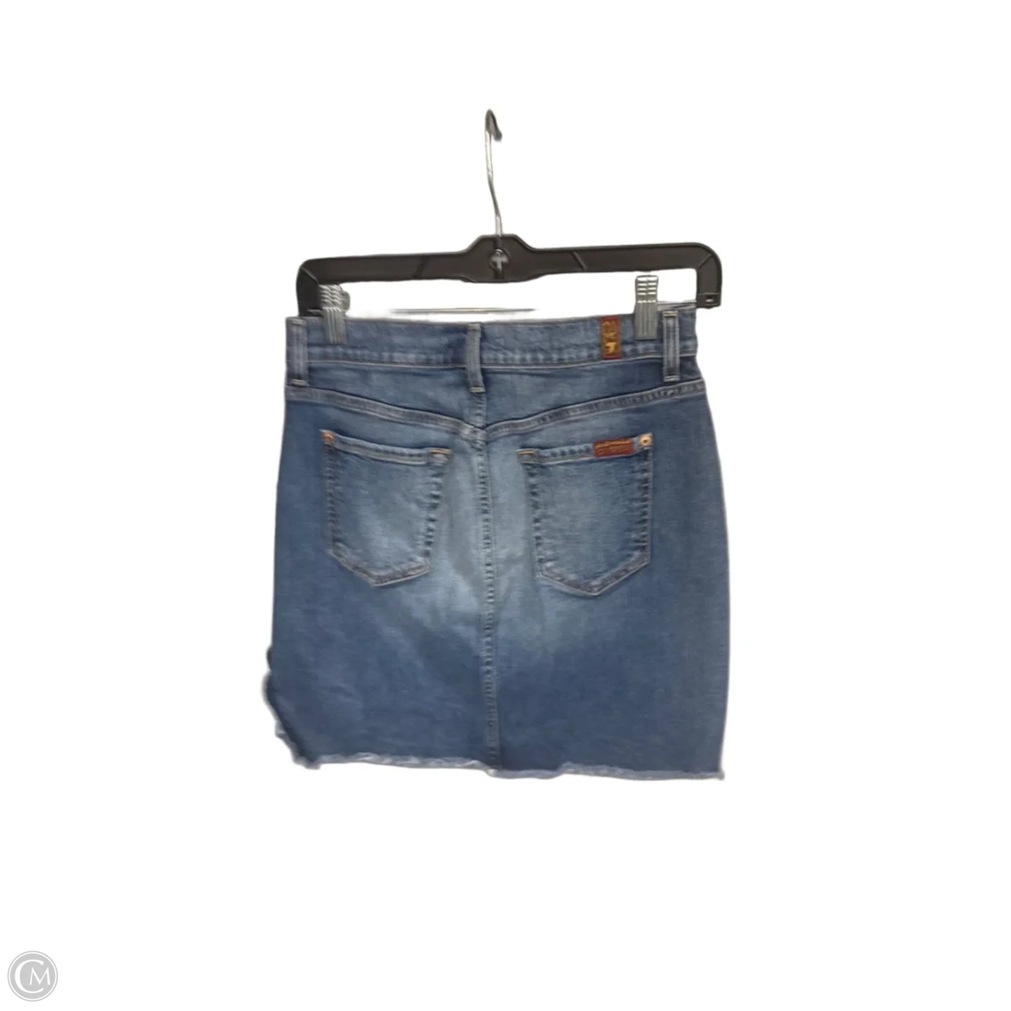 Skirt Mini & Short By 7 For All Mankind In Blue Denim, Size: 2