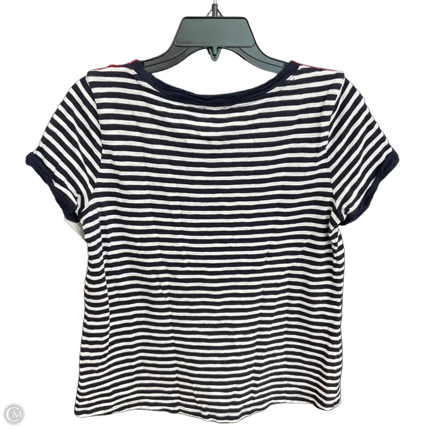 Top Short Sleeve By Talbots In Striped Pattern, Size: S