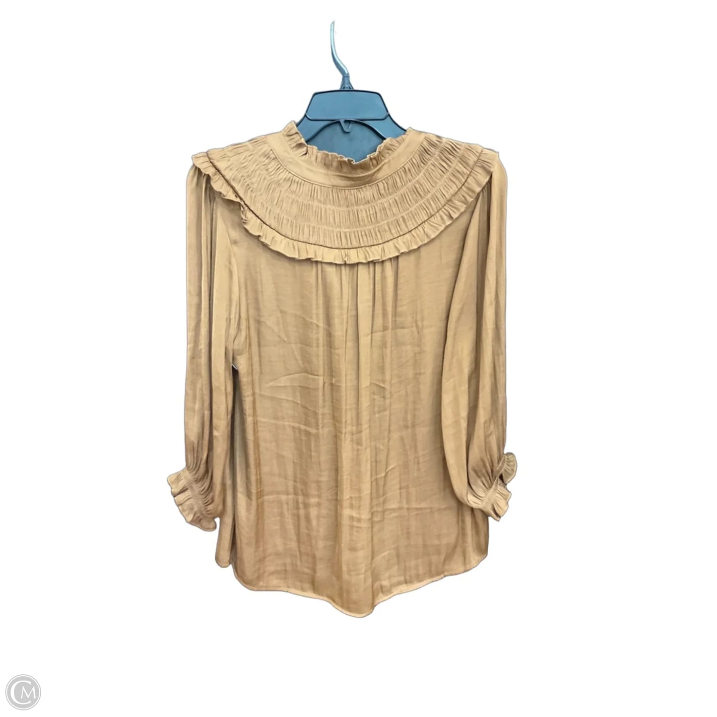 Blouse Long Sleeve By Democracy In Brown, Size: M