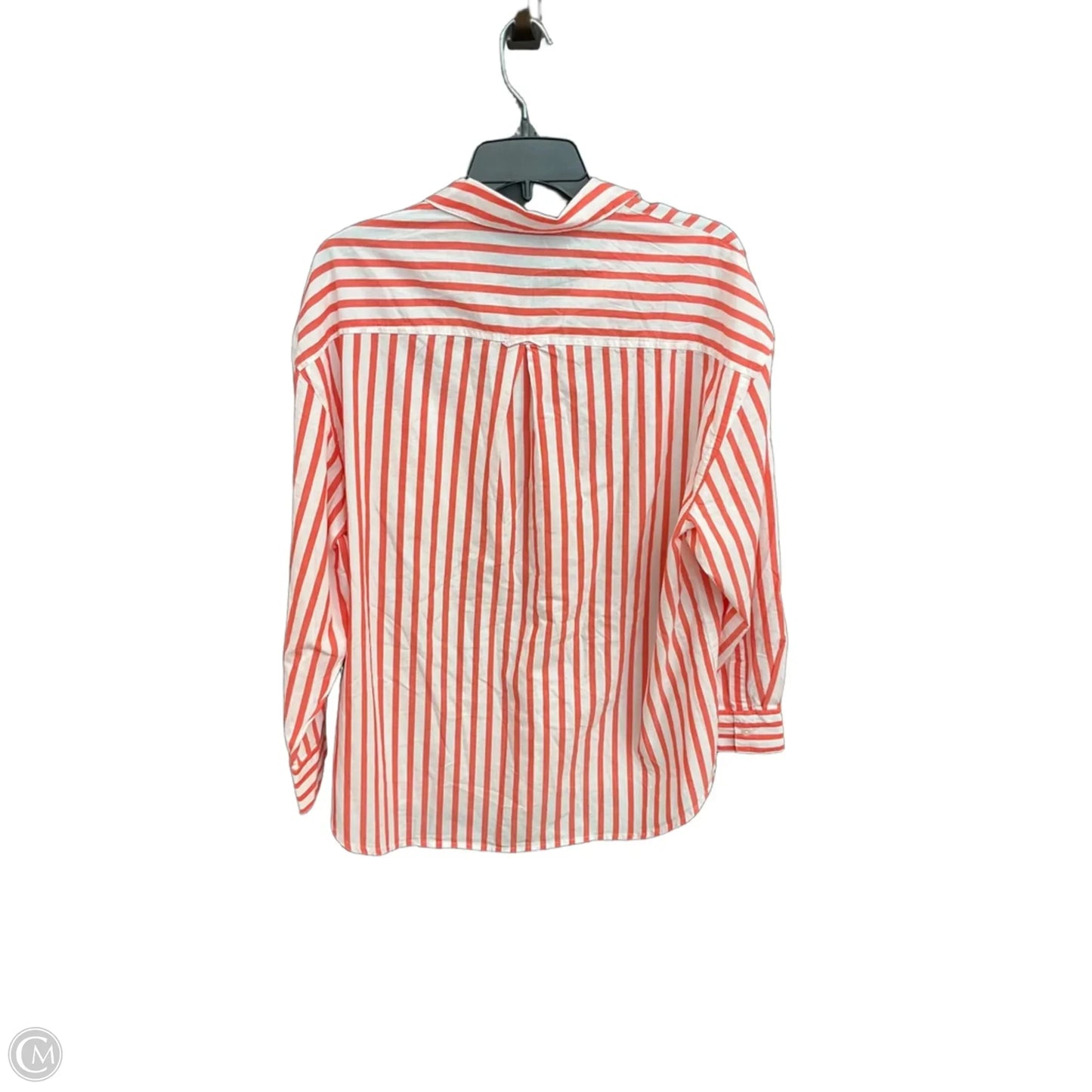 Blouse Long Sleeve By Old Navy In Striped Pattern, Size: S