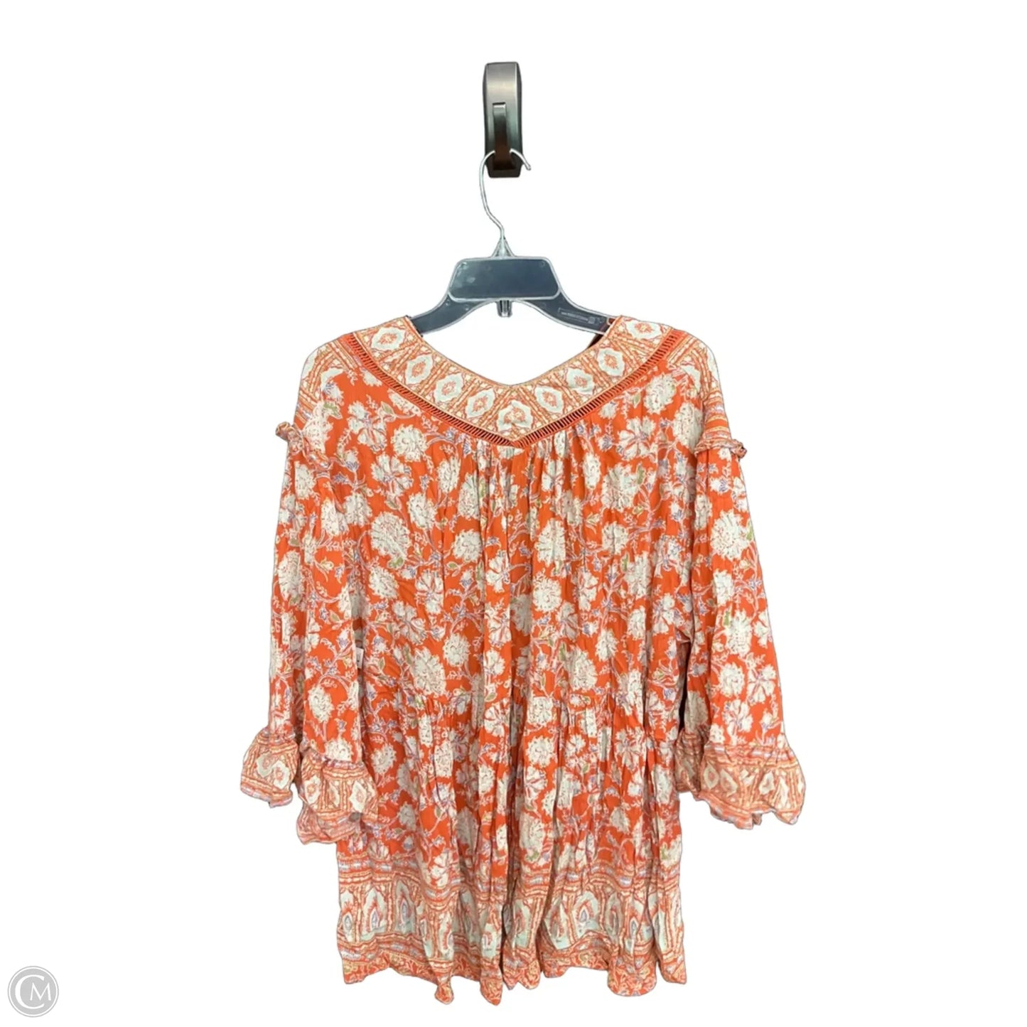 Tunic 3/4 Sleeve By Free People In Paisley Print, Size: L