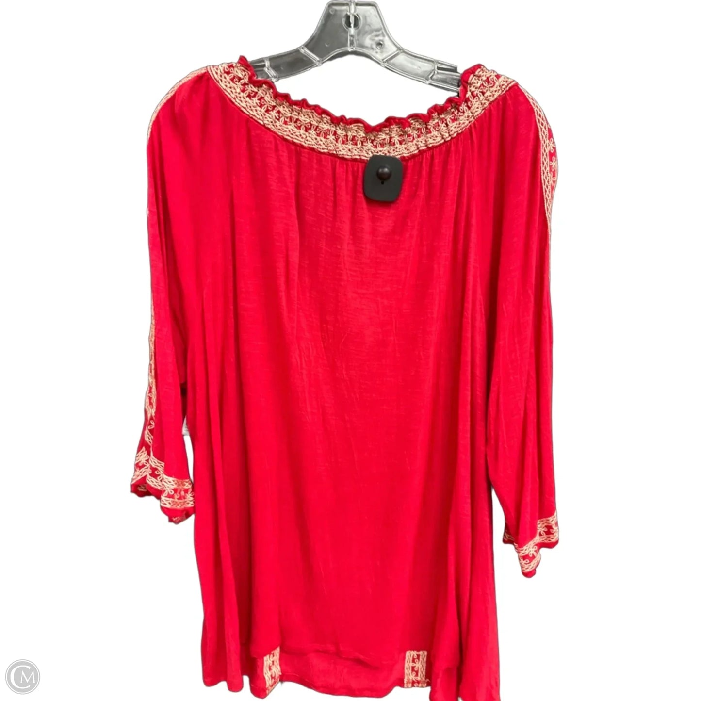 Top Short Sleeve By Inc In Red, Size: 3x