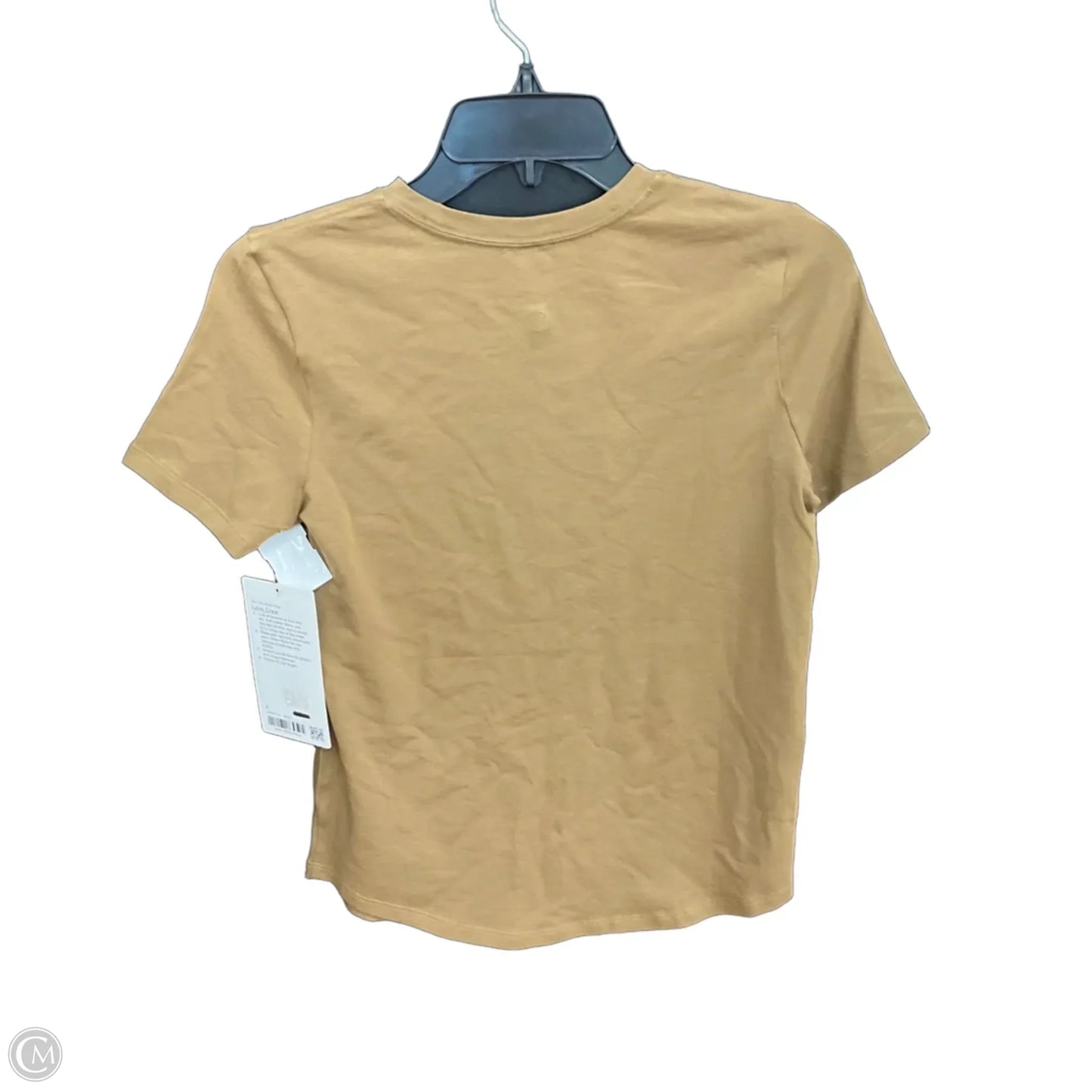 Athletic Top Short Sleeve By Lululemon In Brown, Size: Xs