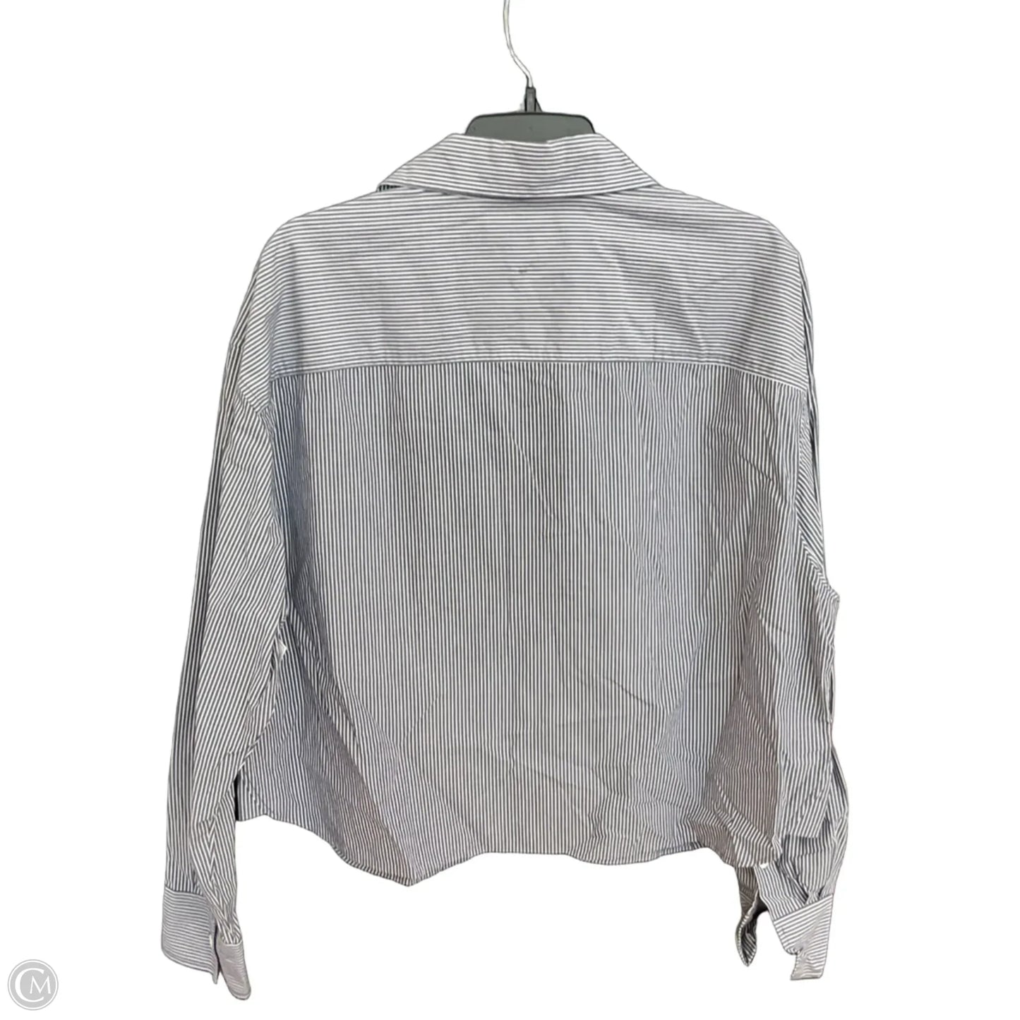 Blouse Long Sleeve By Banana Republic In Striped Pattern, Size: L