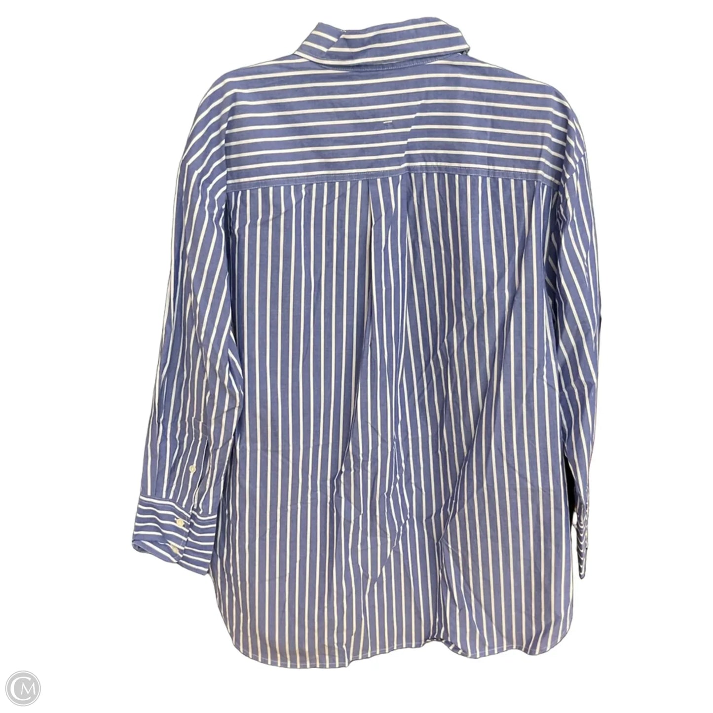 Blouse Long Sleeve By Banana Republic In Striped Pattern, Size: L