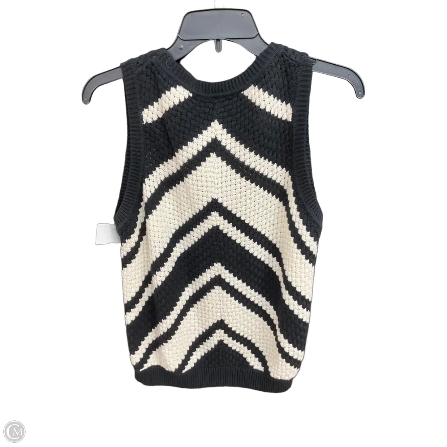 Top Sleeveless By Evereve In Black & Cream, Size: S