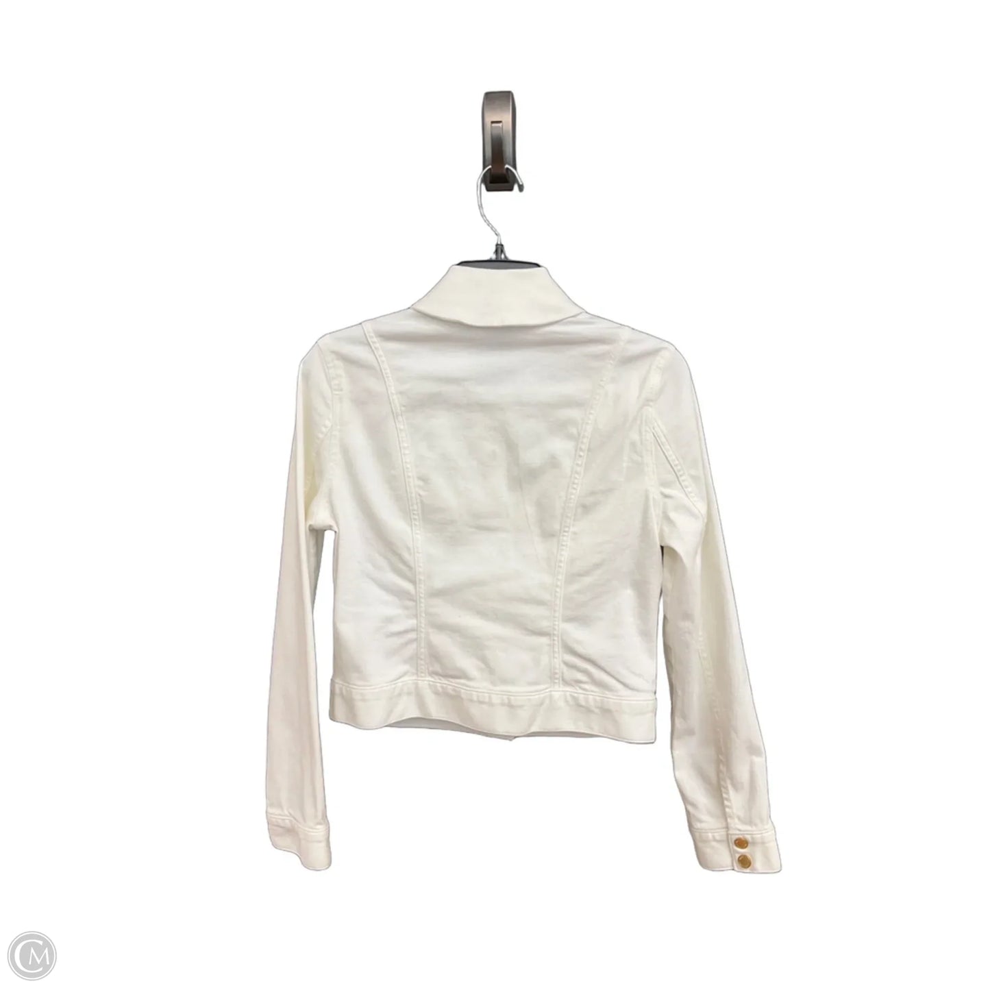 Jacket Denim By White House Black Market In White Denim, Size: Xs