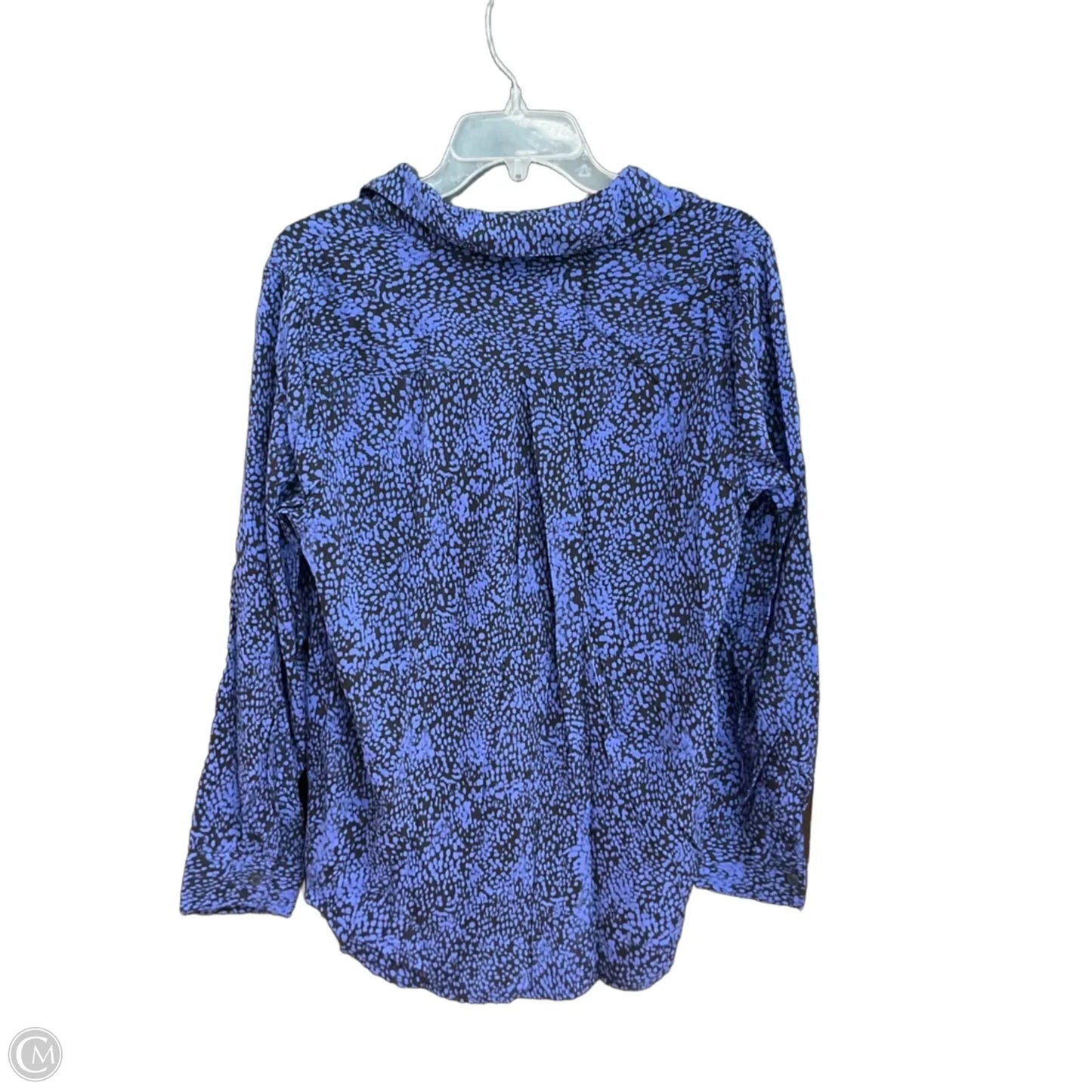 Blouse Long Sleeve By Clothes Mentor In Black & Blue, Size: L