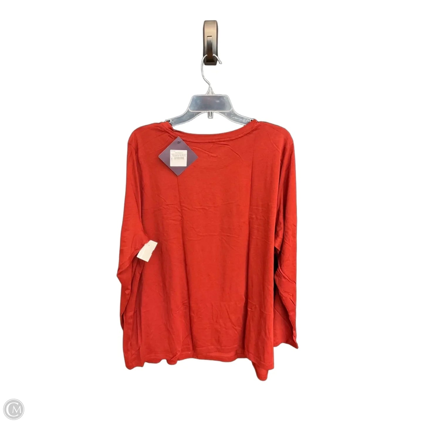 Top Long Sleeve Basic By Ava & Viv In Red, Size: 3x