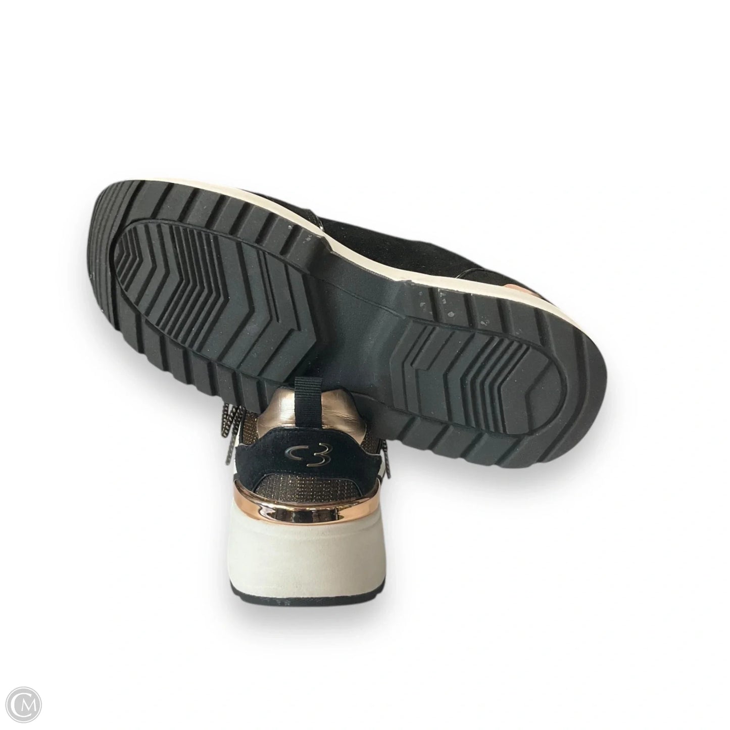 Shoes Athletic By Skechers In Black & Gold, Size: 7