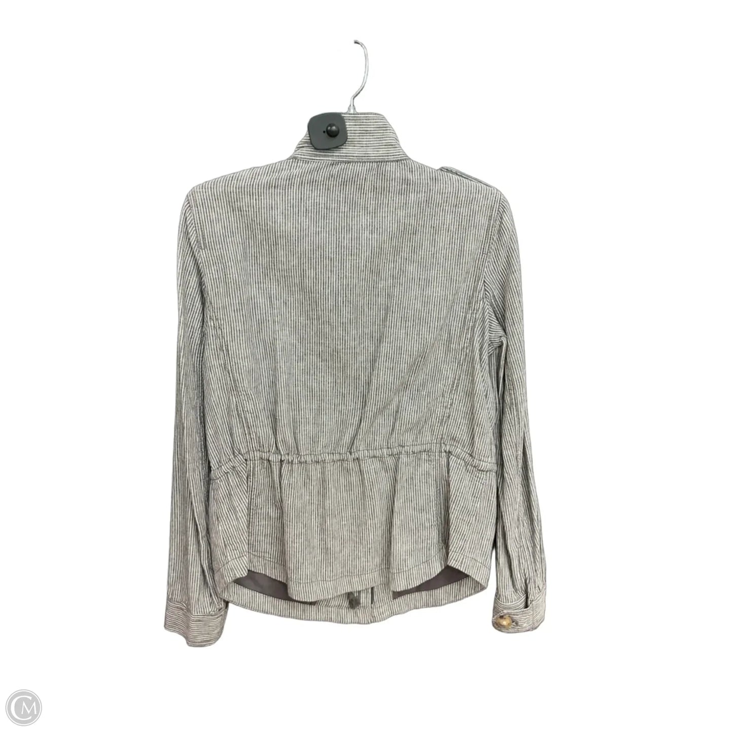 Jacket Shirt By Loft In Striped Pattern, Size: Xs
