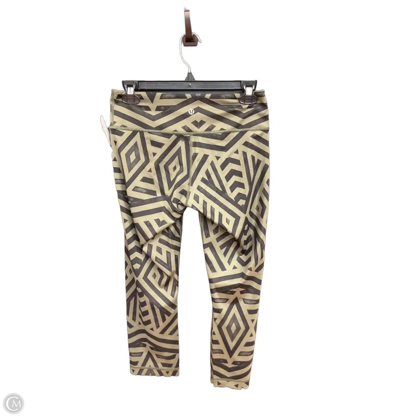 Athletic Leggings By Lululemon In Black & Green, Size: S
