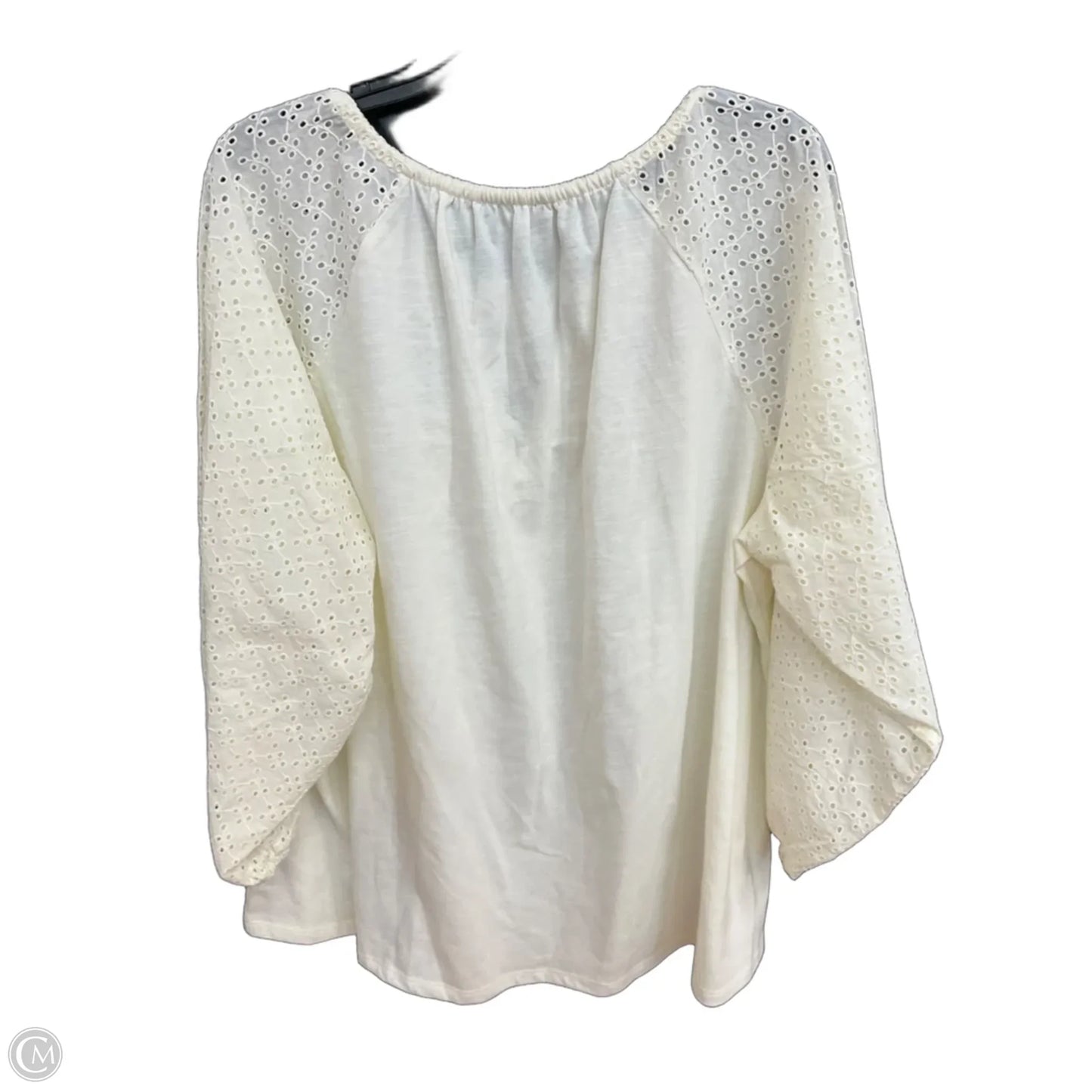 Top Long Sleeve By Lane Bryant In White, Size: 2x
