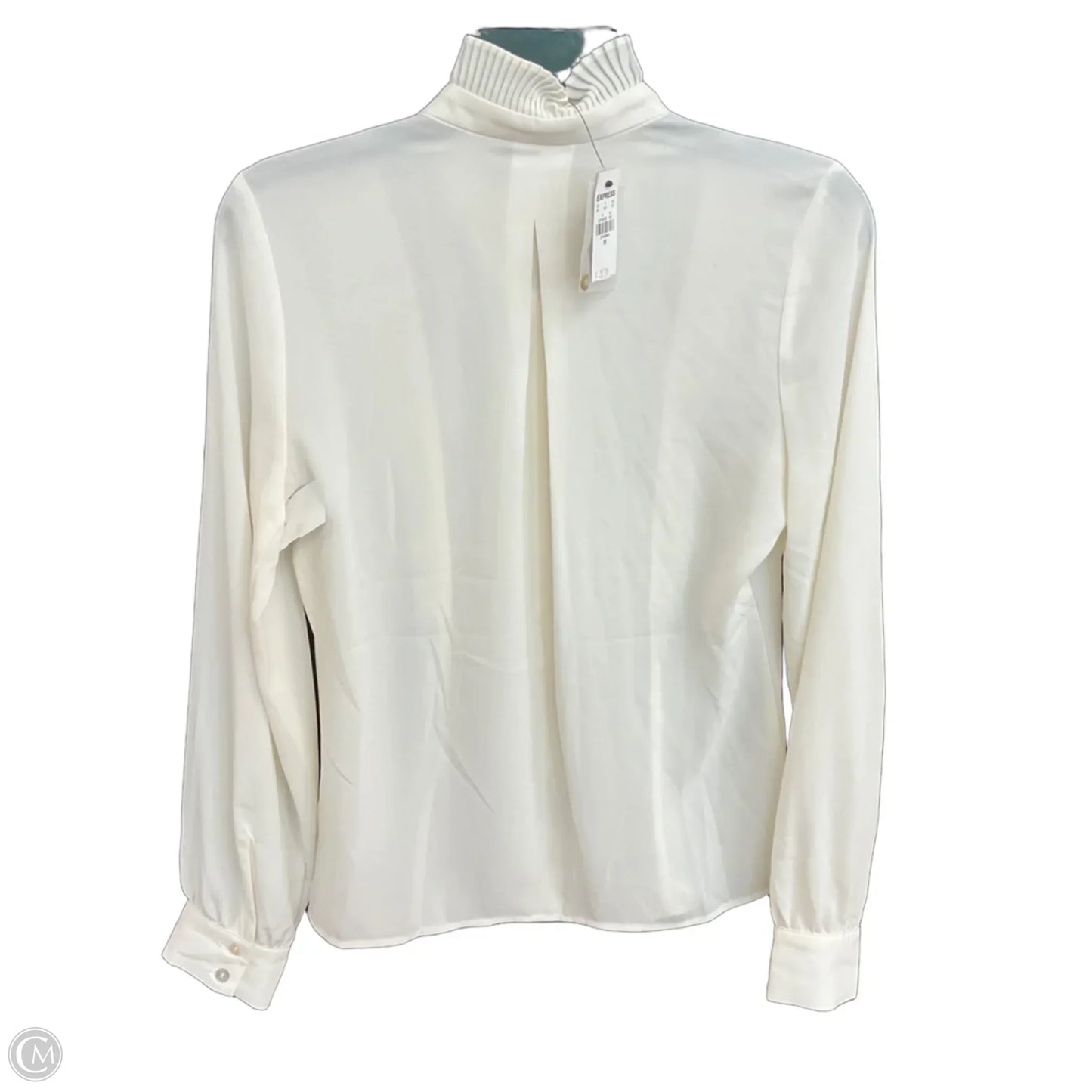 Top Long Sleeve By Express In White, Size: Xs
