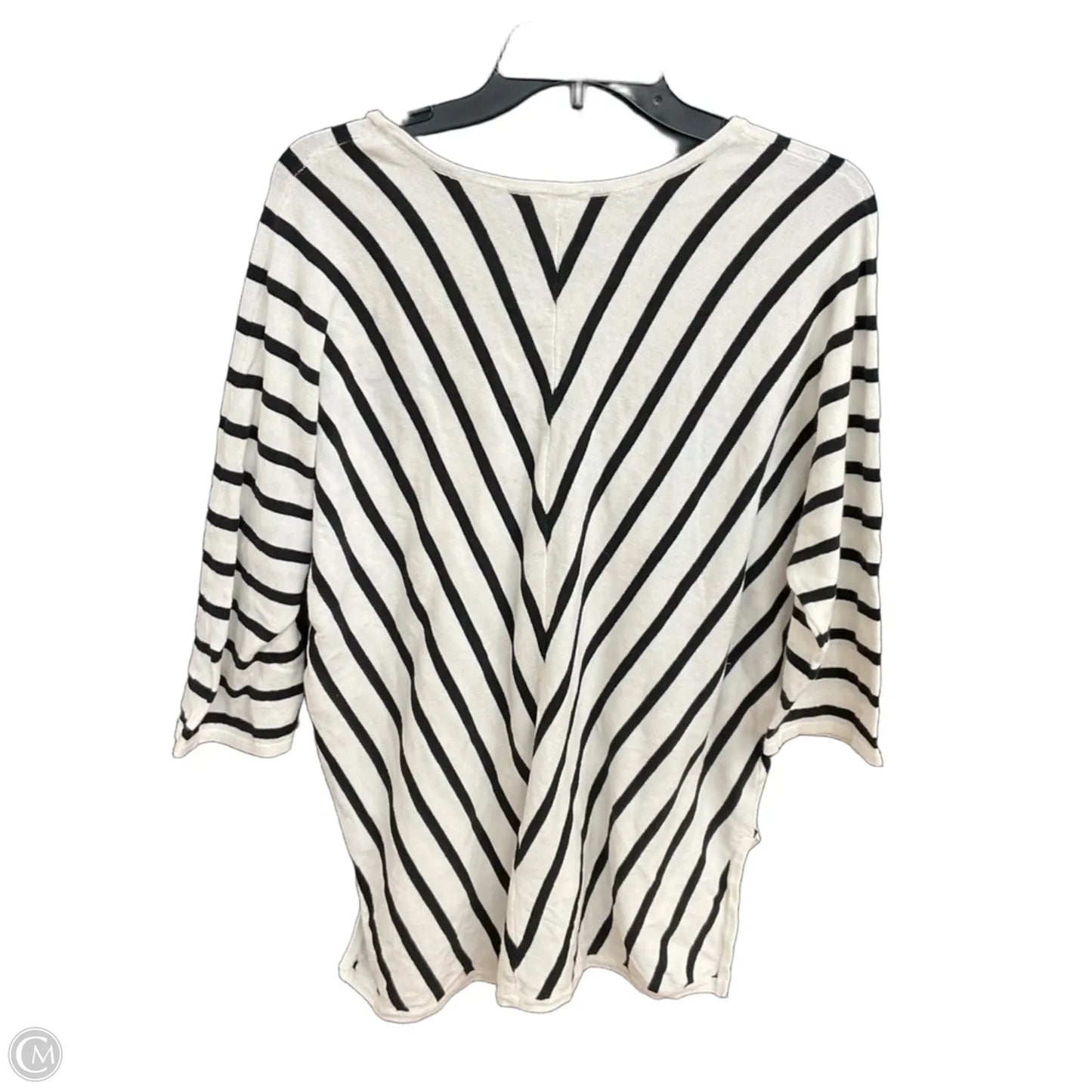 Top Short Sleeve By Chicos In Striped Pattern, Size: L