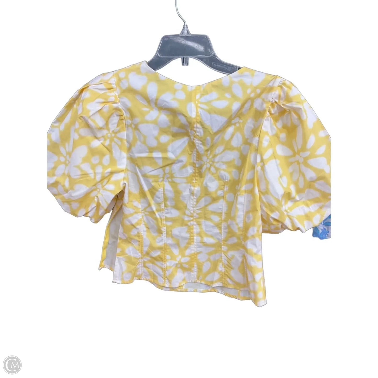Top Short Sleeve By Banana Republic In Yellow, Size: S