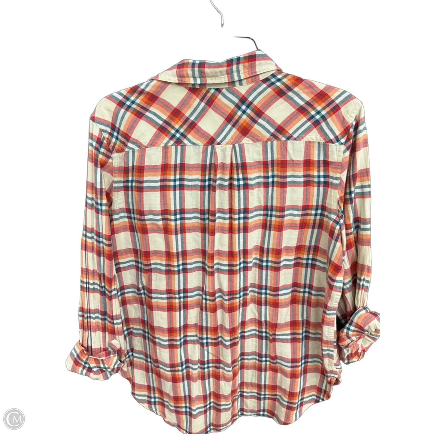 Top Long Sleeve By J. Crew In Plaid Pattern, Size: M