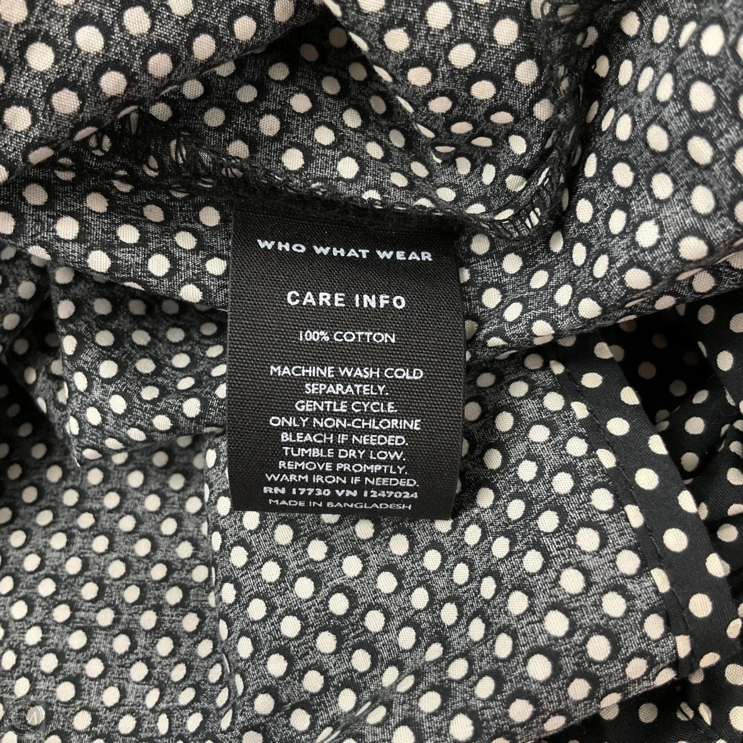 Top 3/4 Sleeve By Who What Wear In Polkadot Pattern, Size: S