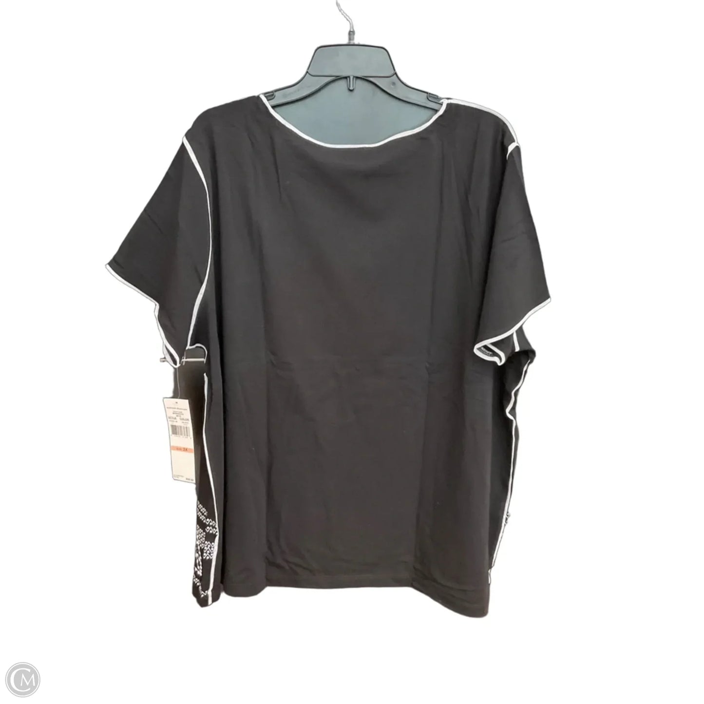 Top Short Sleeve By Alfred Dunner In Black, Size: 2x