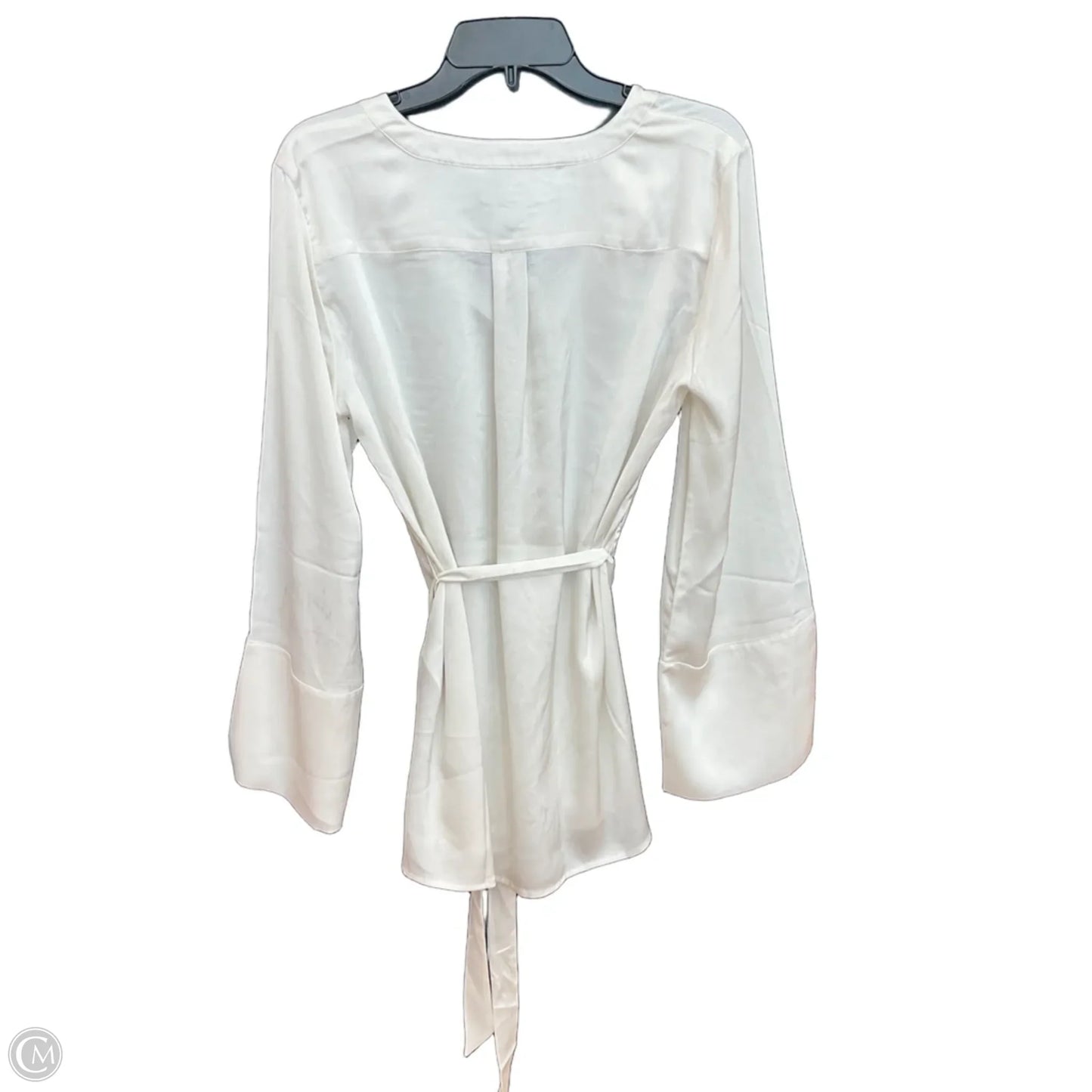 Blouse Long Sleeve By Banana Republic In White, Size: M