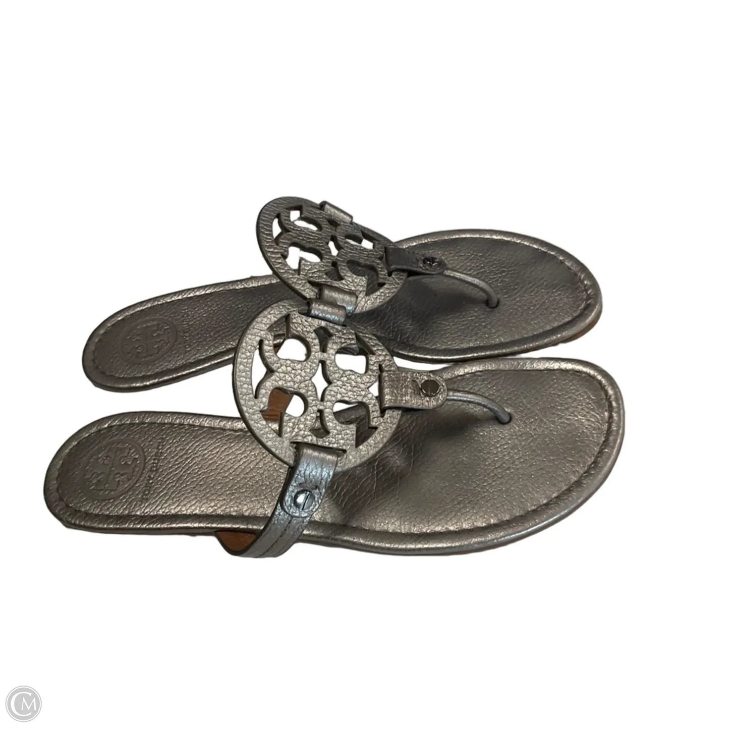 Sandals Designer By Tory Burch In Silver, Size: 9