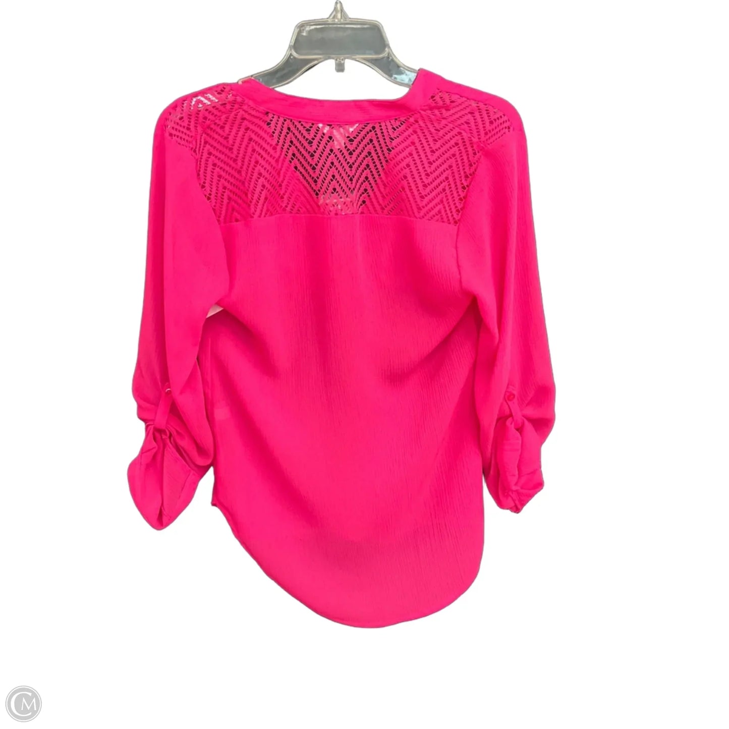 Blouse Long Sleeve By Candies In Pink, Size: M