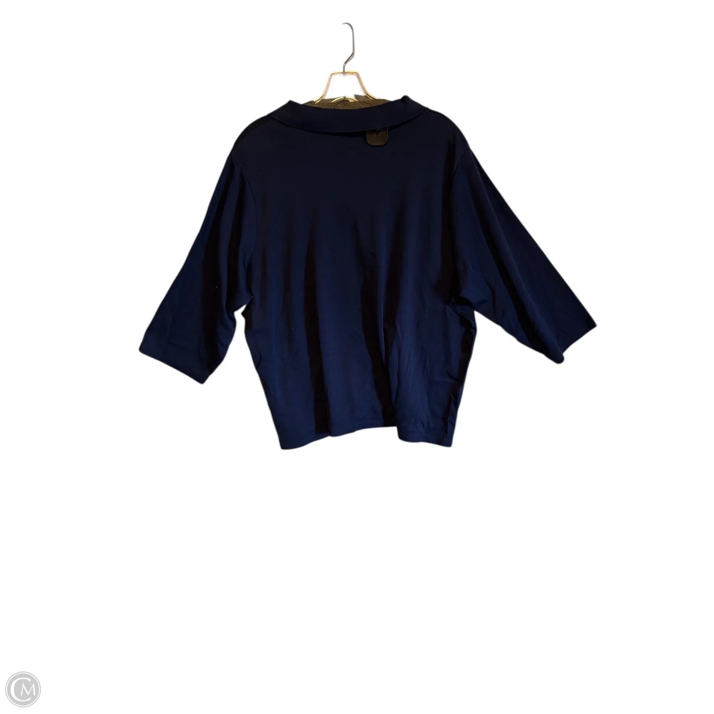 Top 3/4 Sleeve Basic By Lands End In Blue, Size: 2x