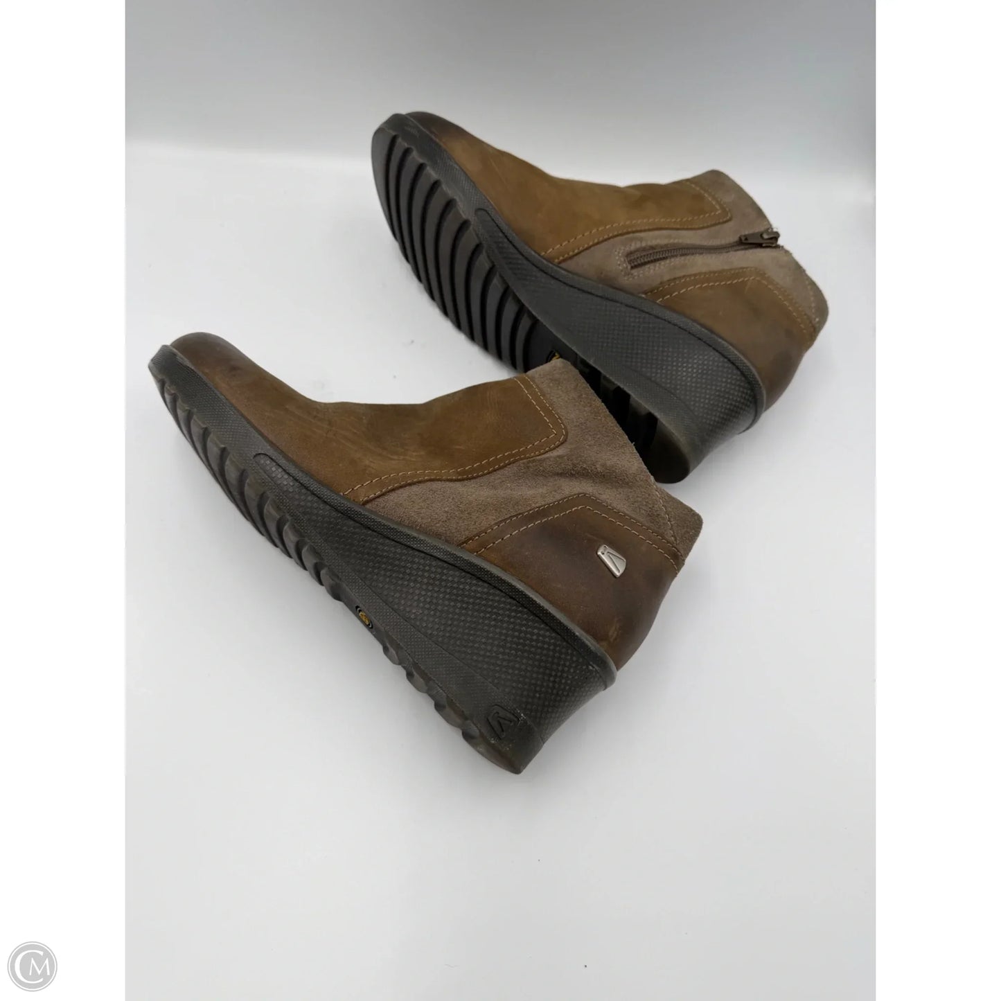 Boots Ankle Heels By Keen In Green, Size: 9