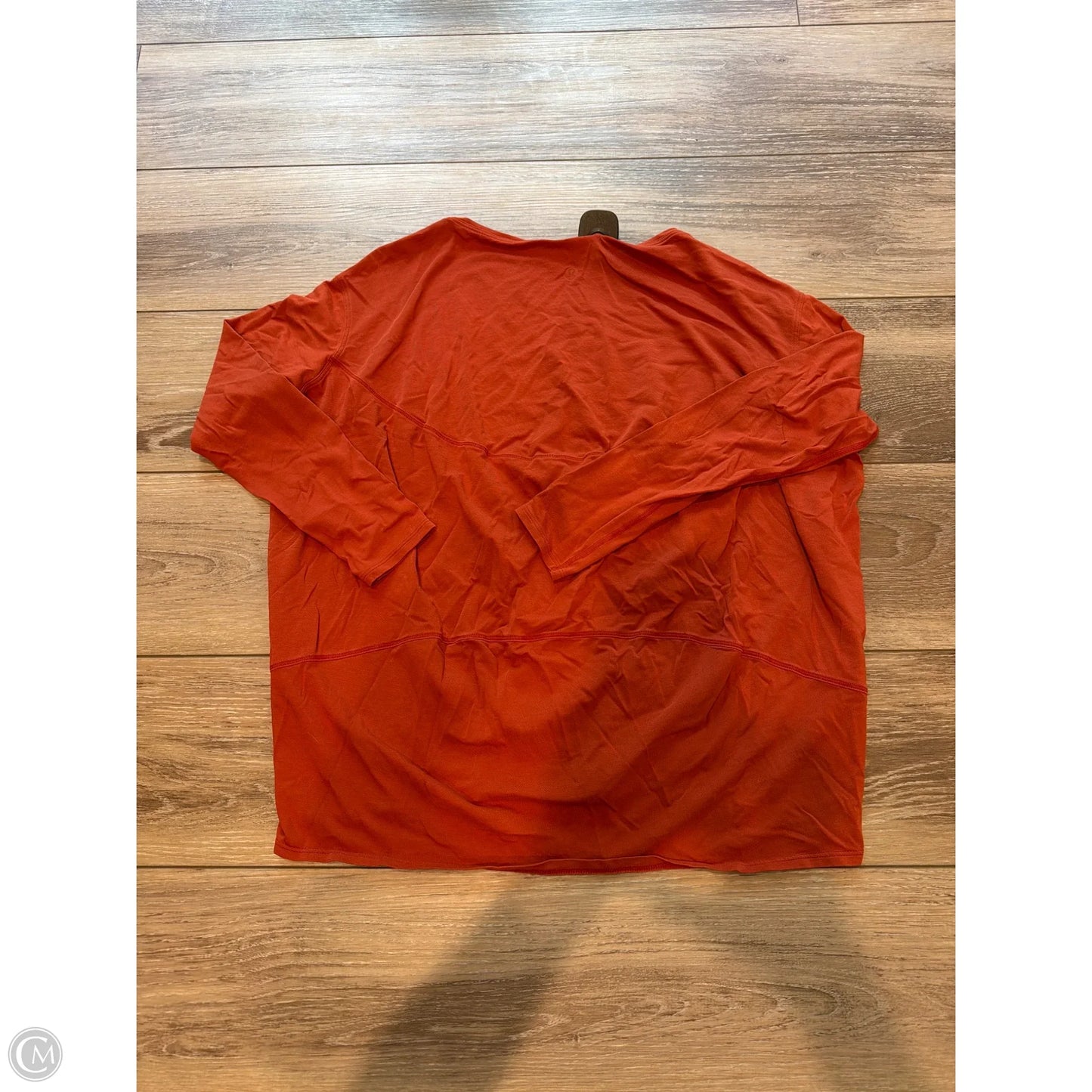 Athletic Top Long Sleeve Crewneck By Lululemon In Orange, Size: M