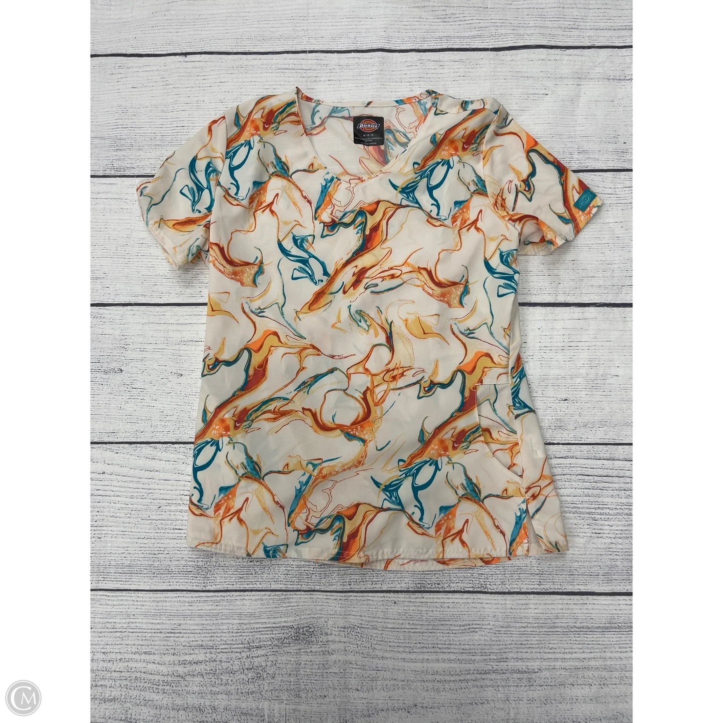 Top Short Sleeve By Dickies In Orange, Size: M