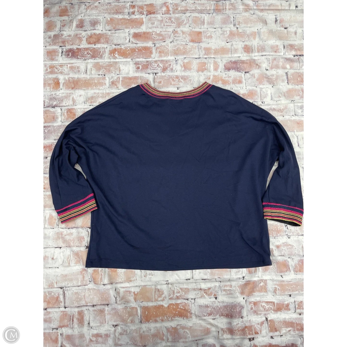 Top Long Sleeve By Trina Turk In Navy, Size: Xl
