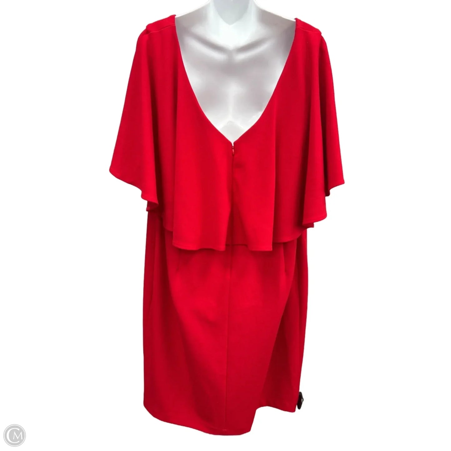 Dress Casual Short By Calvin Klein In Red, Size: 18