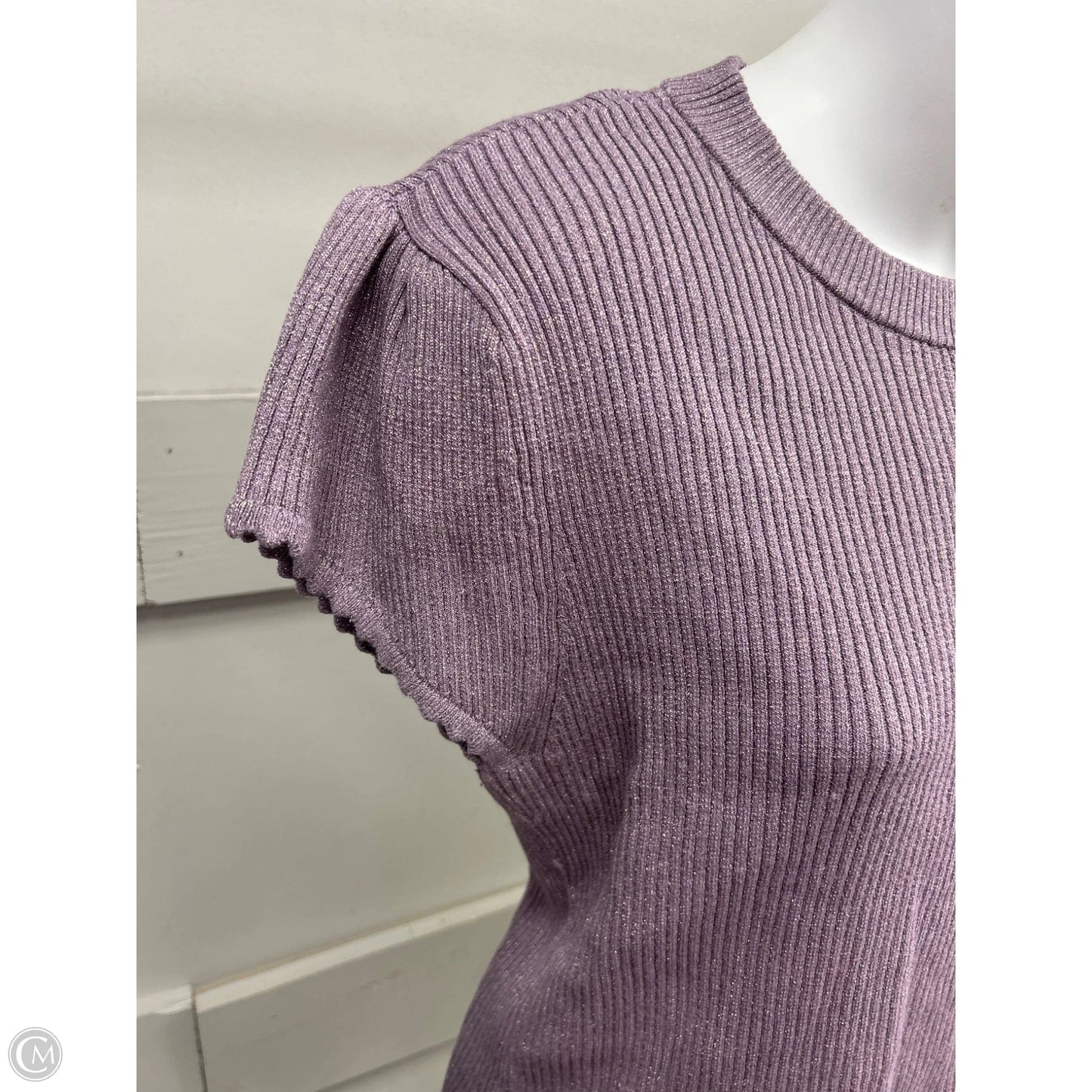 Top Short Sleeve By White House Black Market In Purple, Size: M