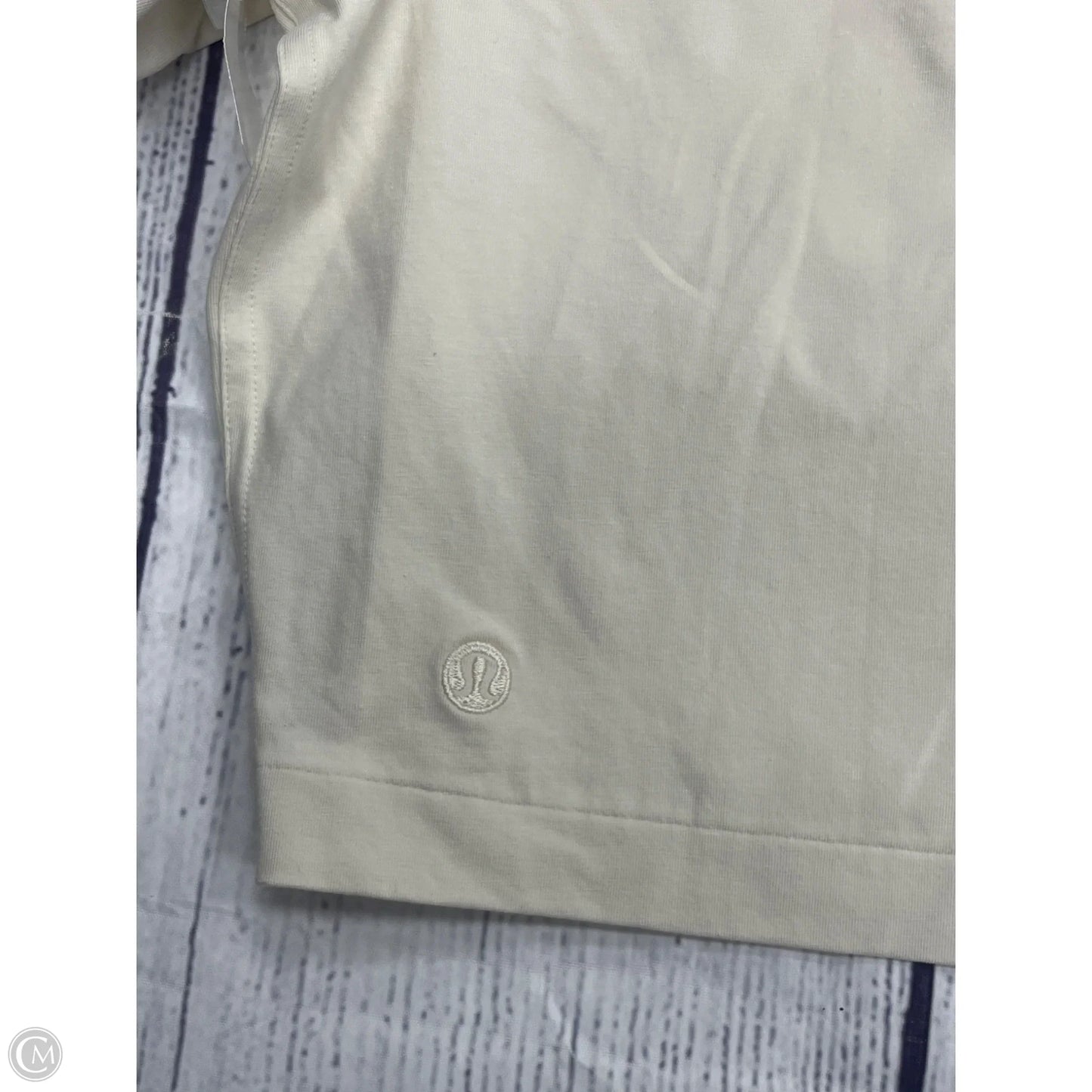 Athletic Top Short Sleeve By Lululemon In Cream, Size: Xl