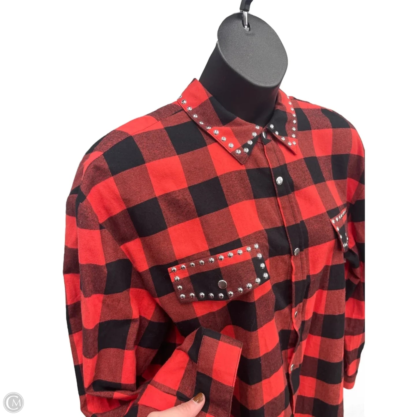 Top Long Sleeve By Bar Iii In Red, Size: 1x