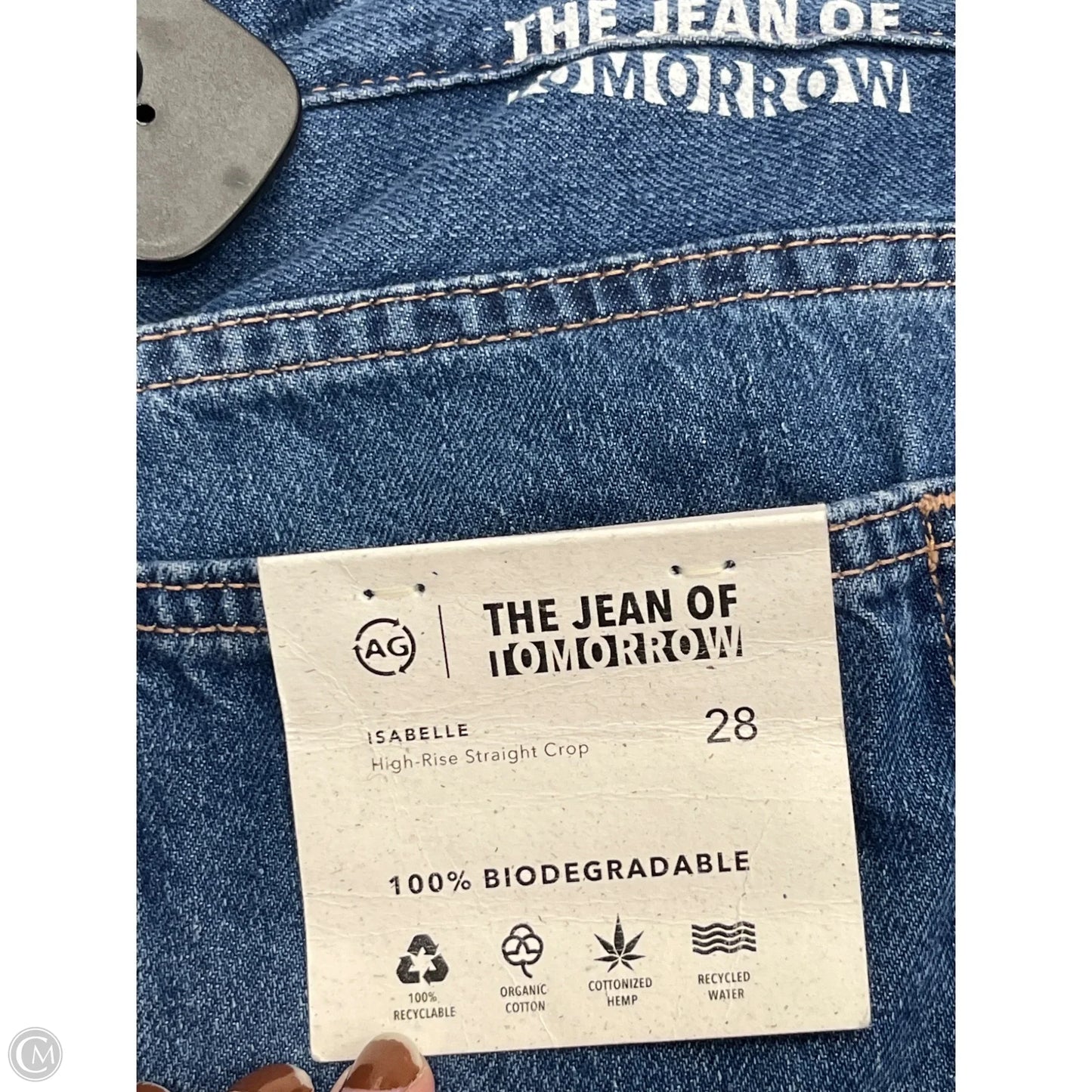 Jeans Straight By Ag Jeans In Blue Denim, Size: 6