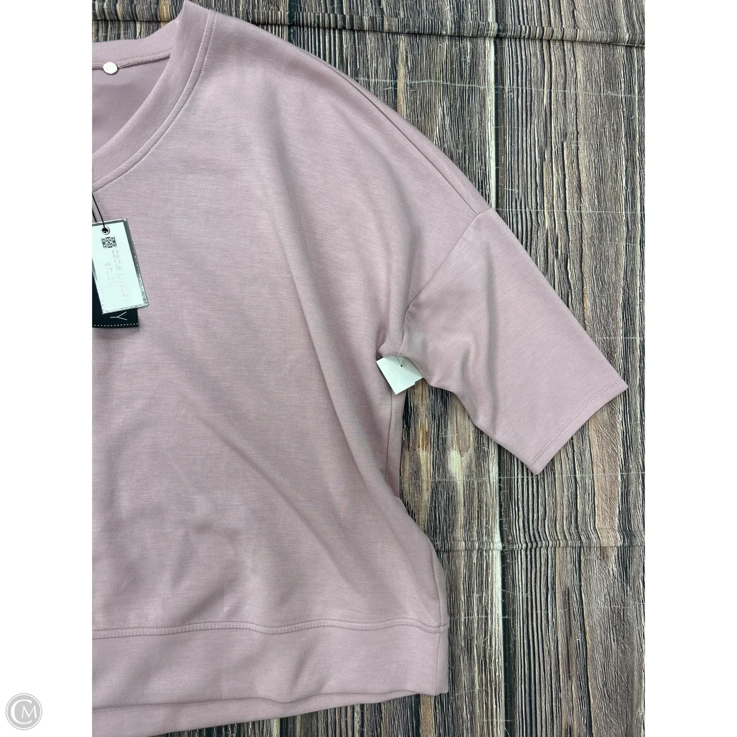 Top Short Sleeve By Cable And Gauge In Pink, Size: 1x