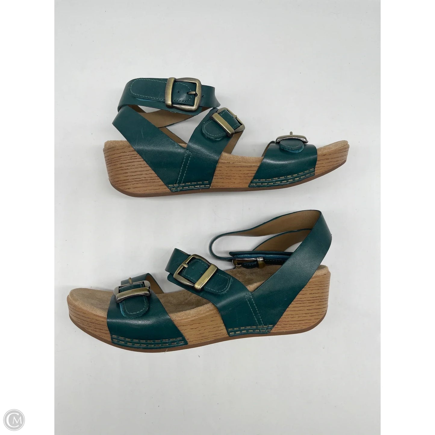 Sandals Heels Wedge By Dansko In Green, Size: 7
