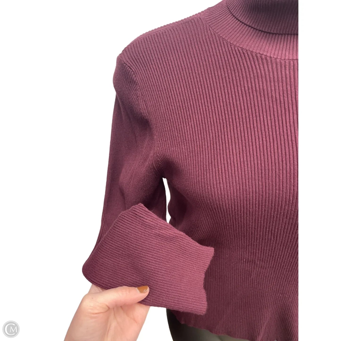 Top Long Sleeve By Nine West In Maroon, Size: 1x