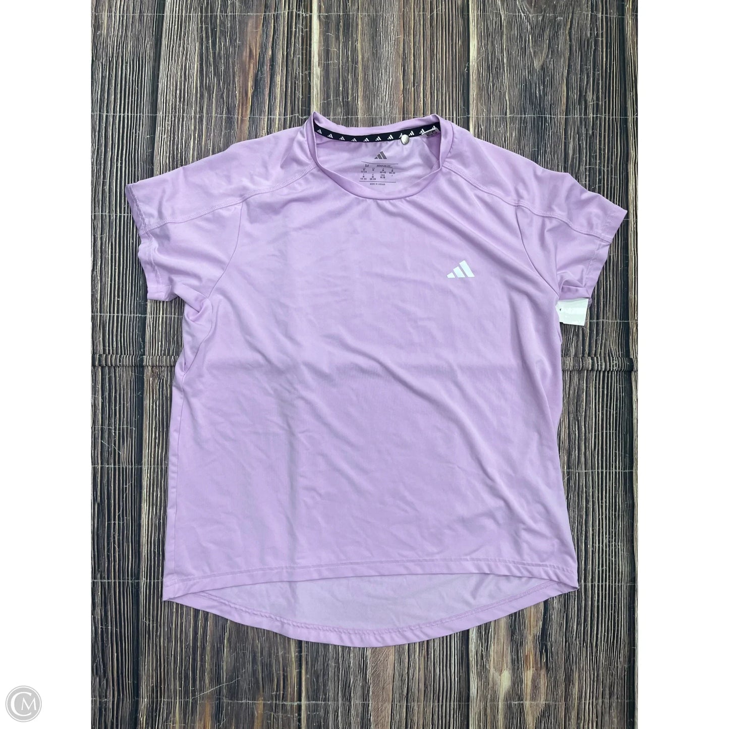 Athletic Top Short Sleeve By Adidas In Purple, Size: M