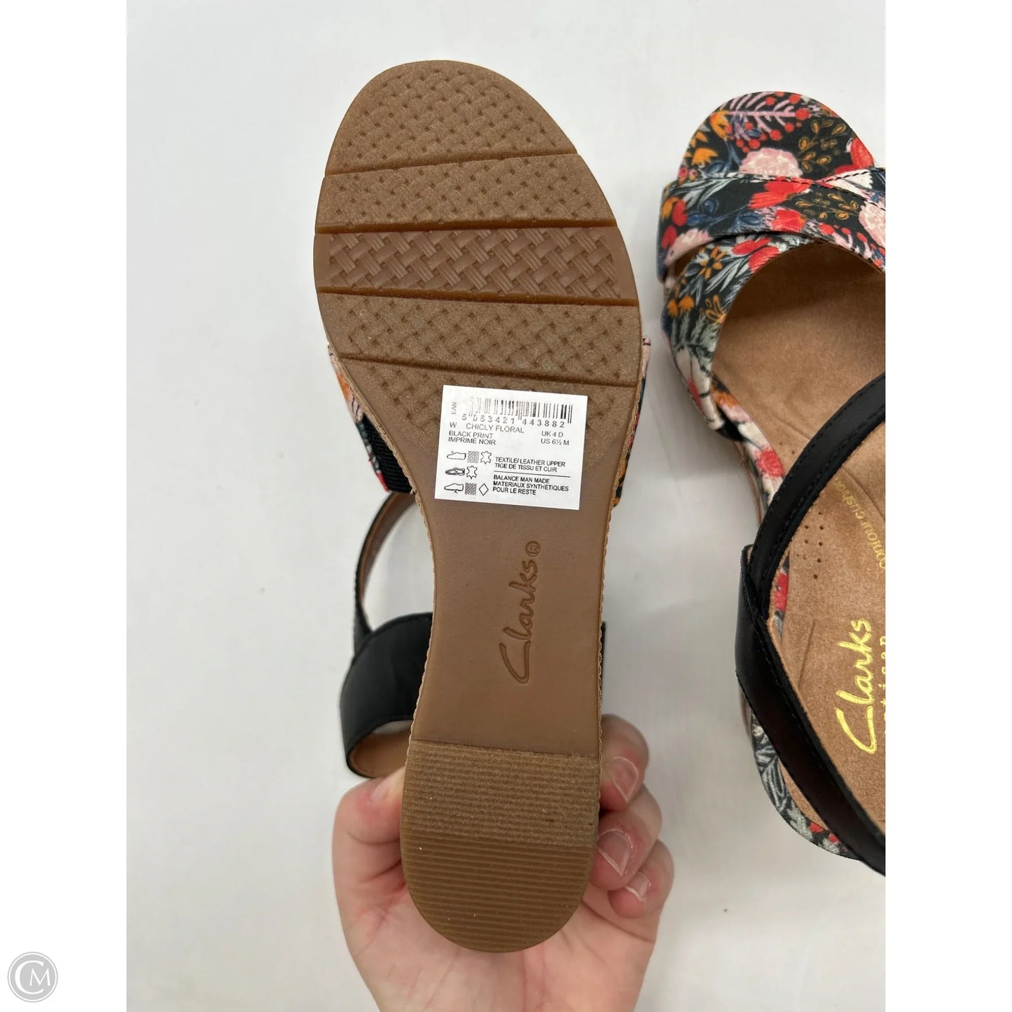 Shoes Heels Wedge By Clarks In Floral Print, Size: 6.5
